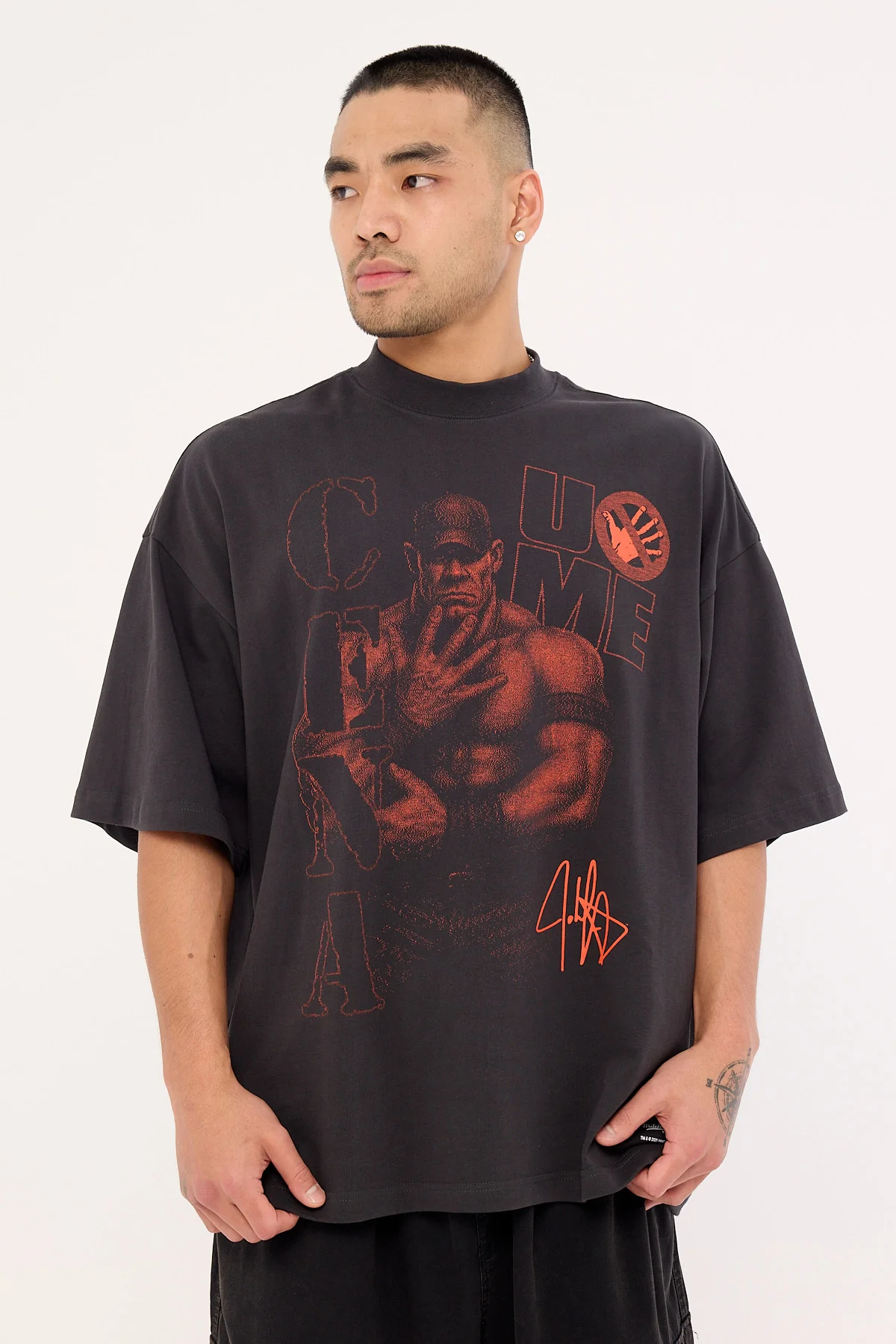 Mitchell & Ness You Can't See Me Boxy Tee Faded Black