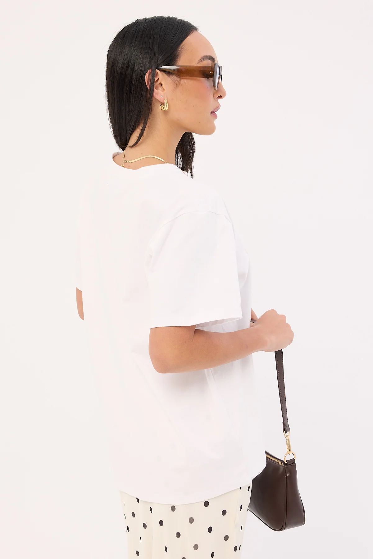 Motel Oversize Basic Tee White Hibicus - Image 5
