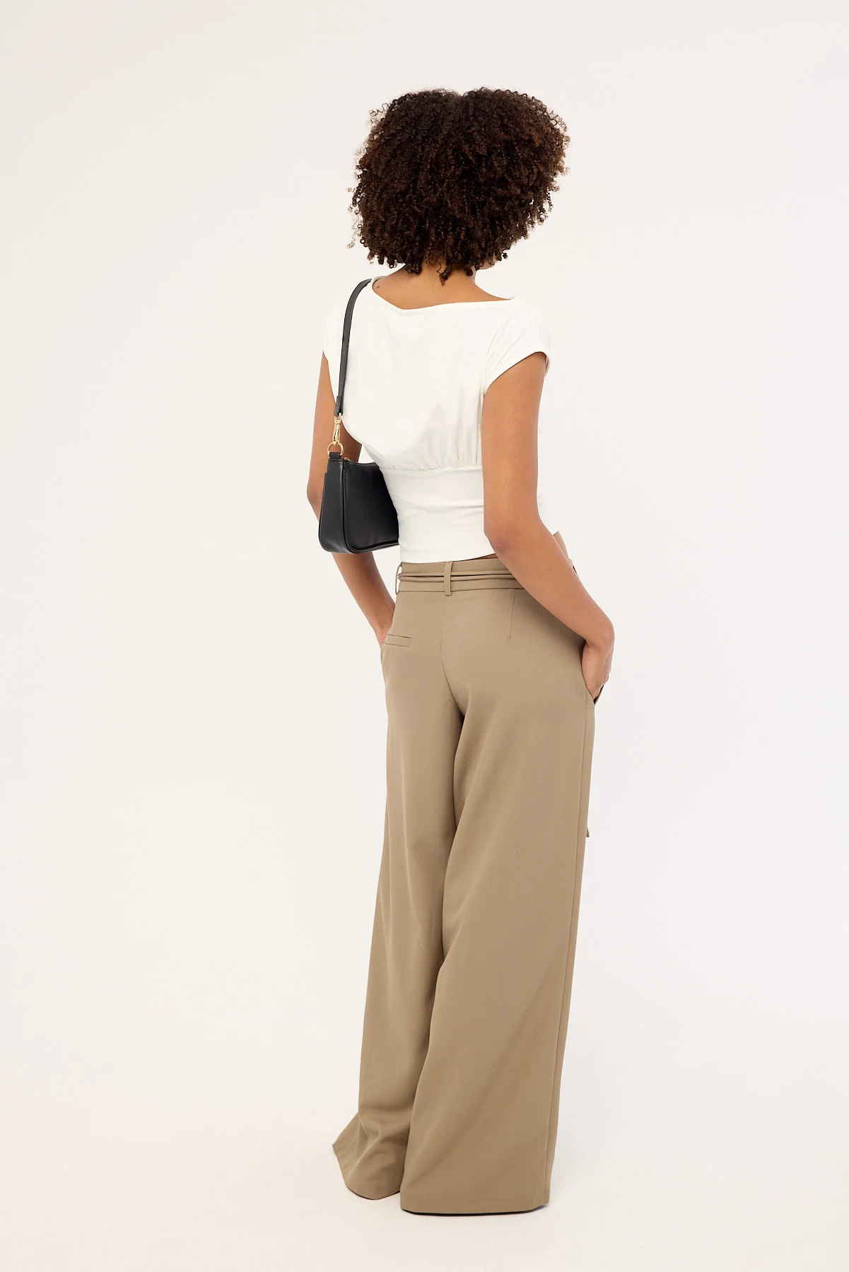 Motel Rivela Tie Waist Trouser Taupe - Image 5