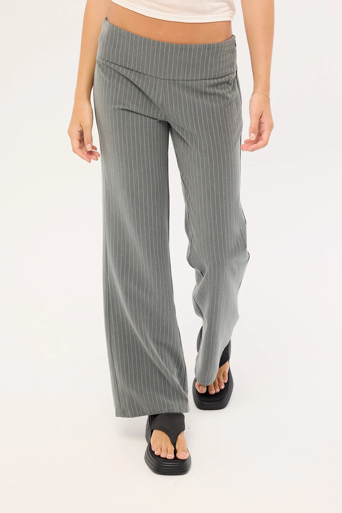 Motel Zolena Trouser Tailoring Pinstripe Grey - Image 2