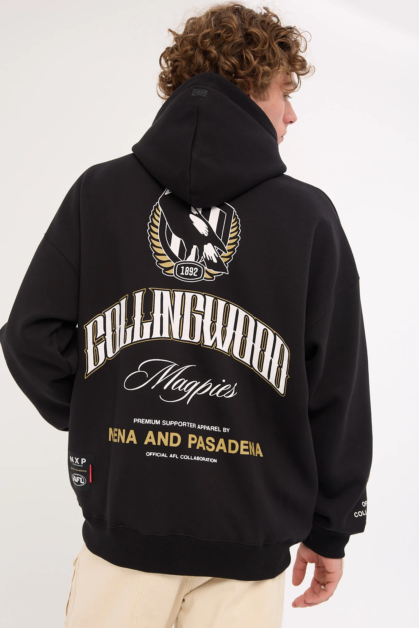 Nena & Pasadena Collingwood Fighter Hoodie Jet Black - Image 6