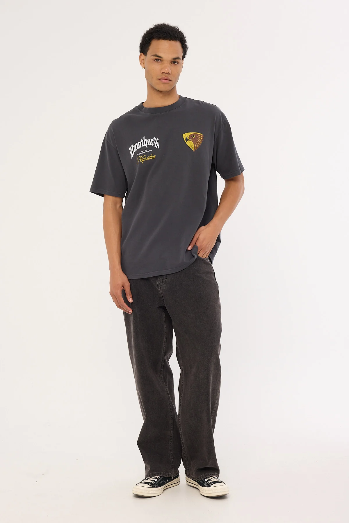 Nena & Pasadena Hawthorn Vintage Goth Tee Pigment Asphalt - Image 4
