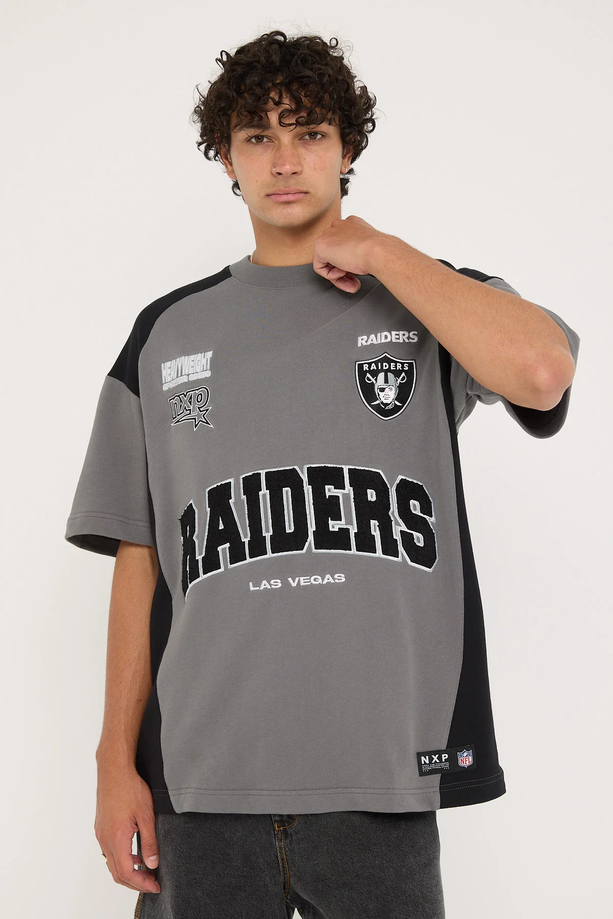 Nena & Pasadena LV-Raiders Catch Tee Silver/Black - Image 4