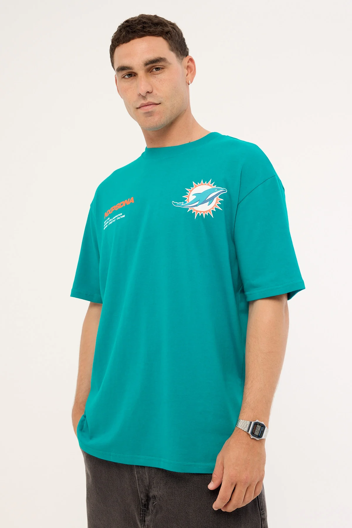 Nena & Pasadena M Dolphins Driven Tee Aqua - Image 5