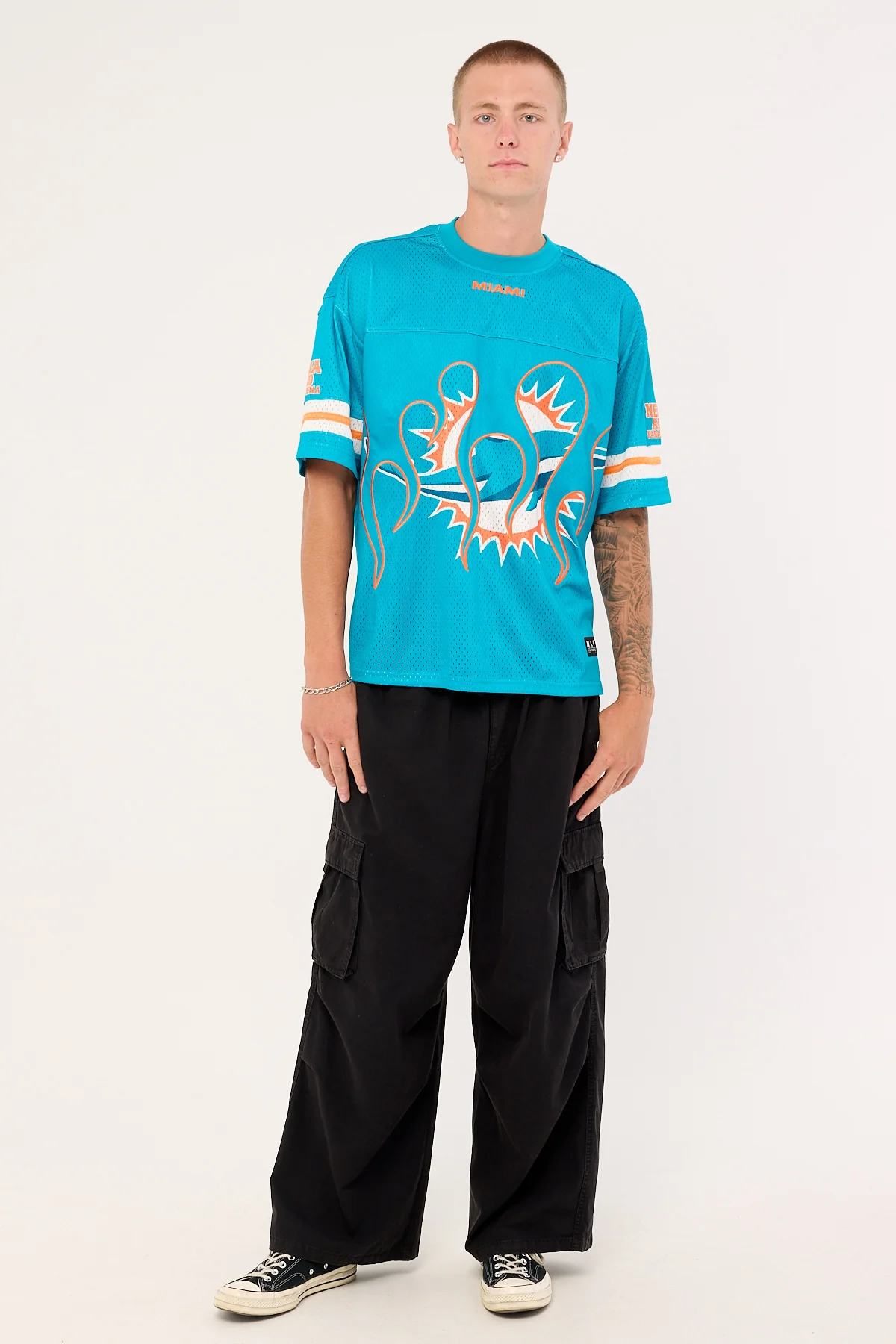 Nena & Pasadena M-Dolphins Flame Tee Aqua - Image 3
