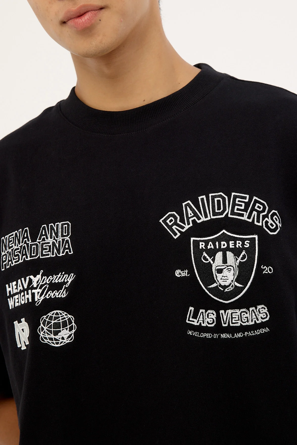 Nena & Pasadena Raiders Established Loopback Tee Jet Black - Image 4