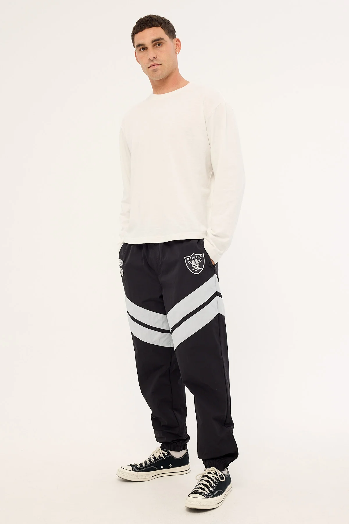 Nena & Pasadena Raiders Nylon Pant Jet Black/Silver - Image 4