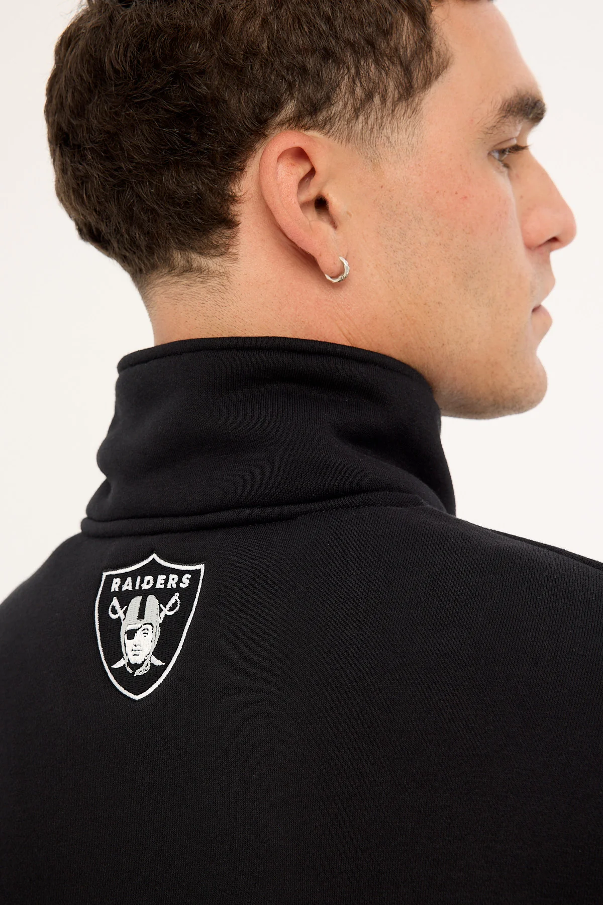 Nena & Pasadena Raiders Panel Pullover 1/4 Zip Jet Black/Silver - Image 6
