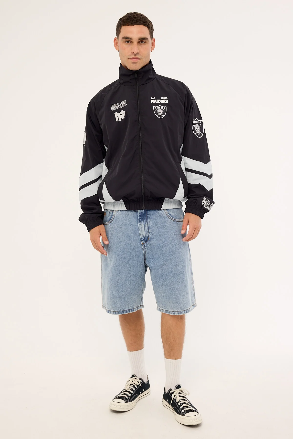 Nena & Pasadena Raiders Racing Jacket Jet Black/Silver - Image 2