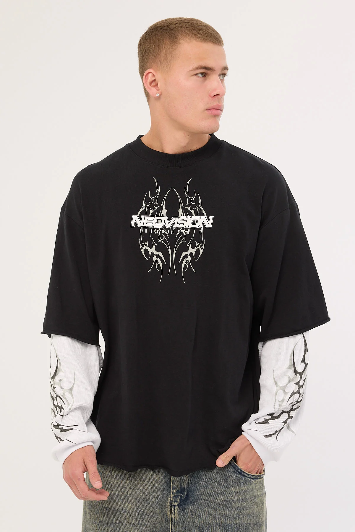 Neovision Arkos Layered Long Sleeve Tee Black - Image 3