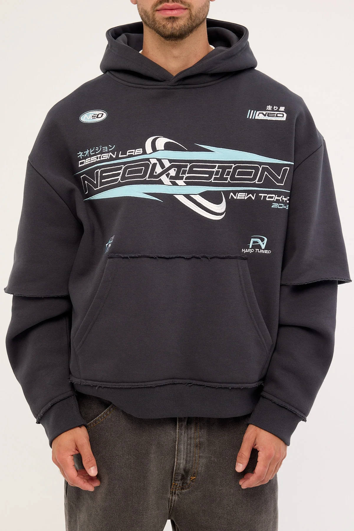 Neovision Booster Street Sleeve Hoodie Asphalt - Image 7