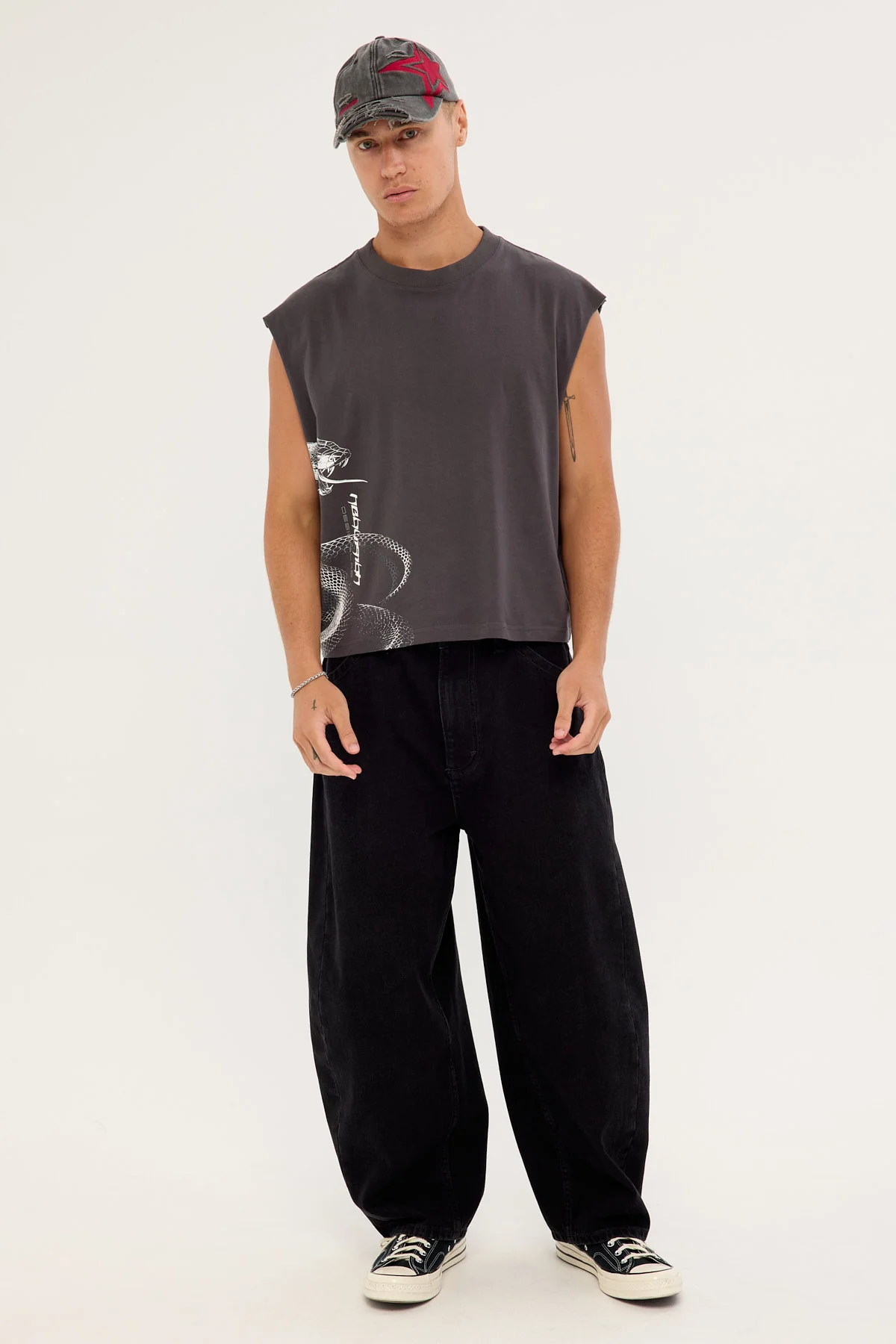 Neovision Coil Cropped Muscle Tank Ash Black - Image 2