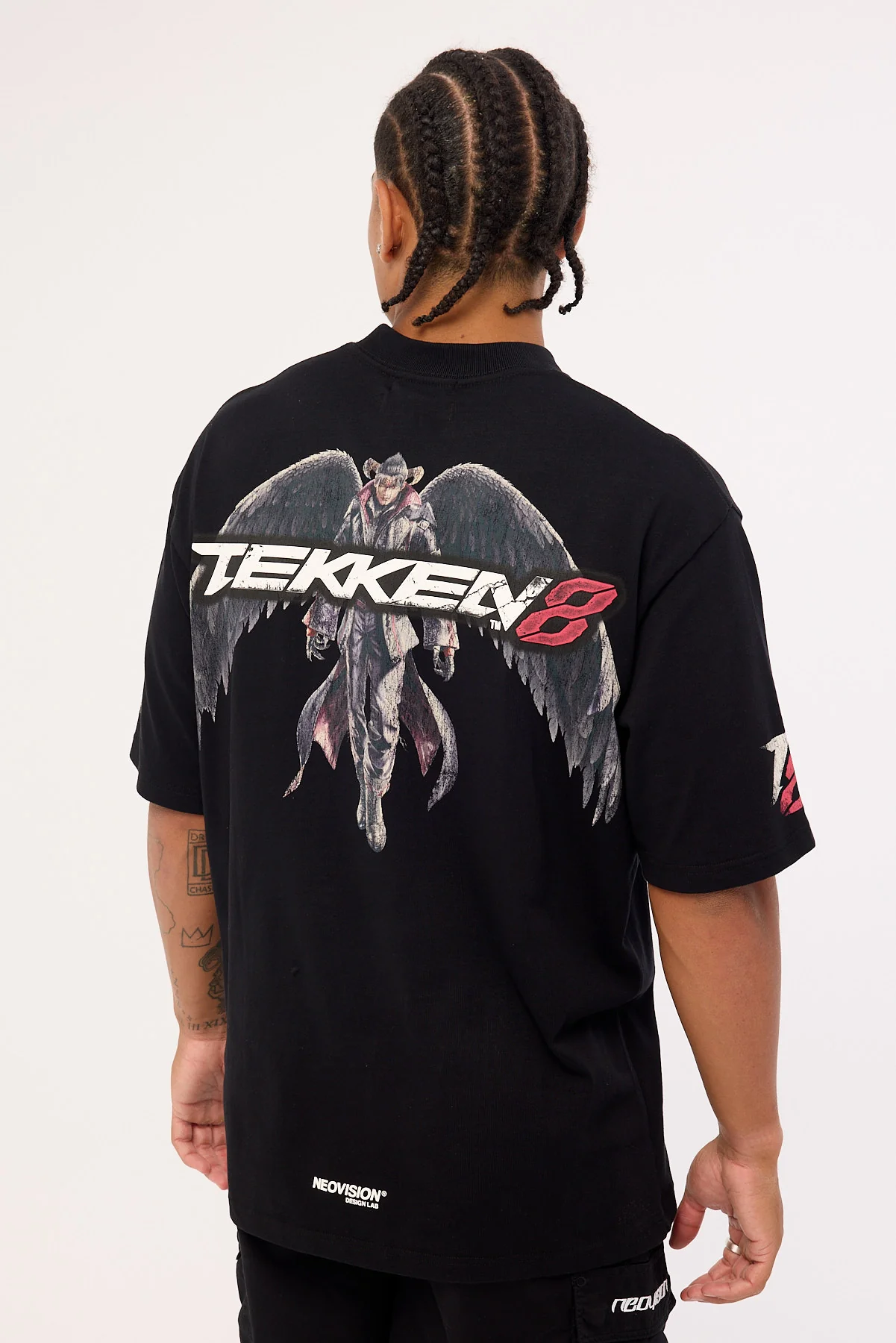 Neovision Devil Jin Graffiti Oversize Super Heavy Tee Black - Image 4