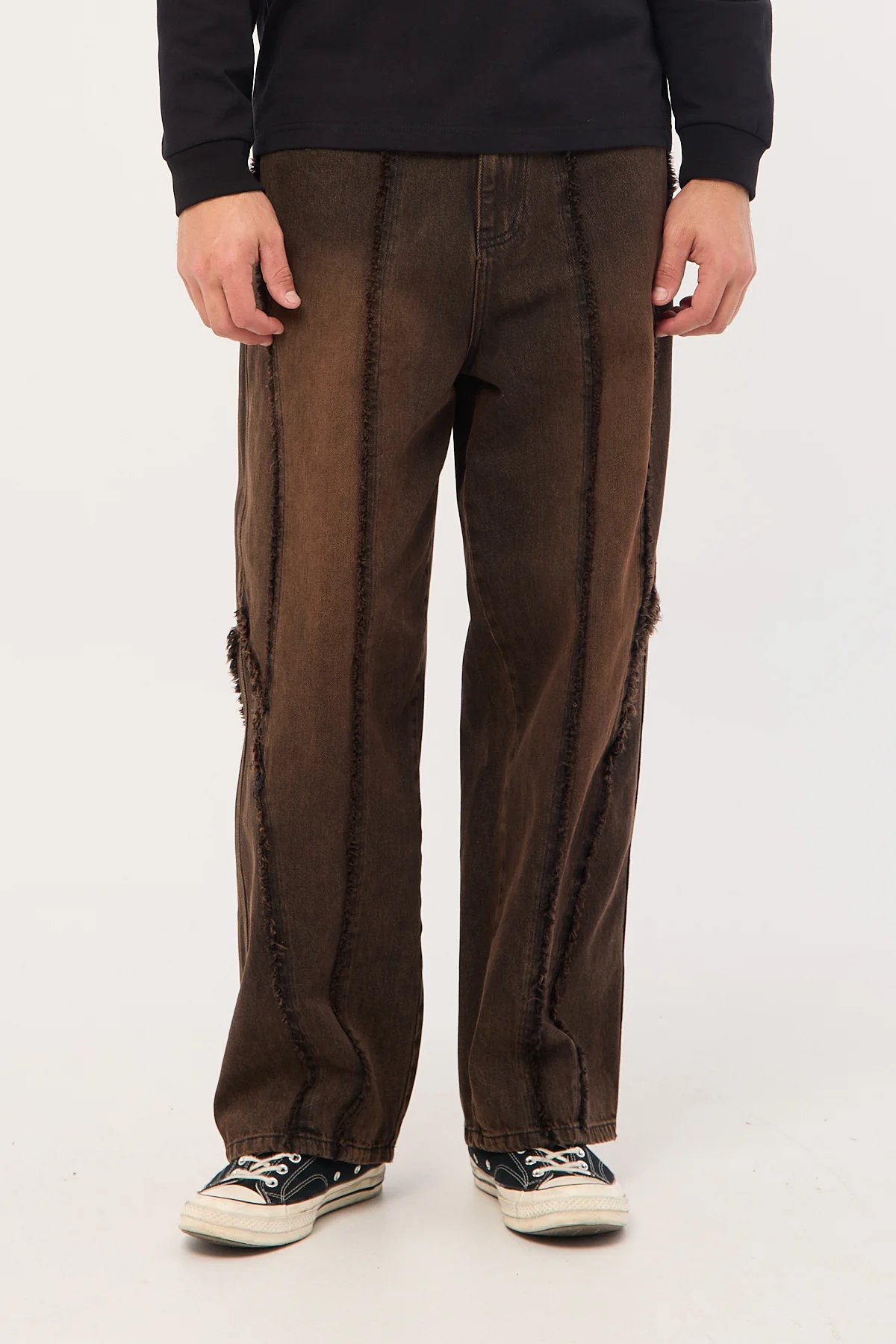 Neovision Famous Distressed Behemoth Super Baggy Jean Brown Dirty Wash - Image 3