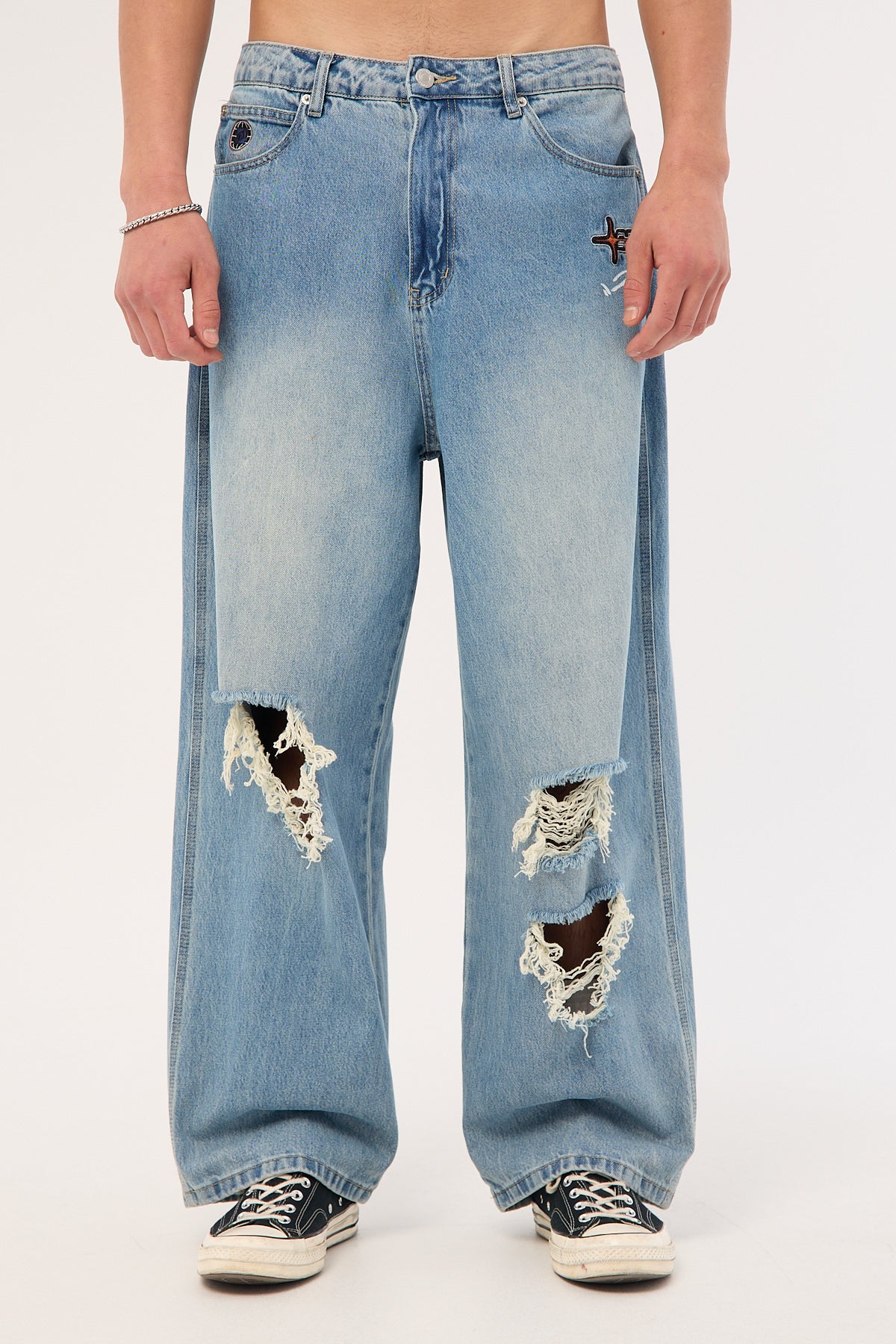 Neovision Future Behemoth Super Baggy Ripped Jean Faded Blue - Image 10