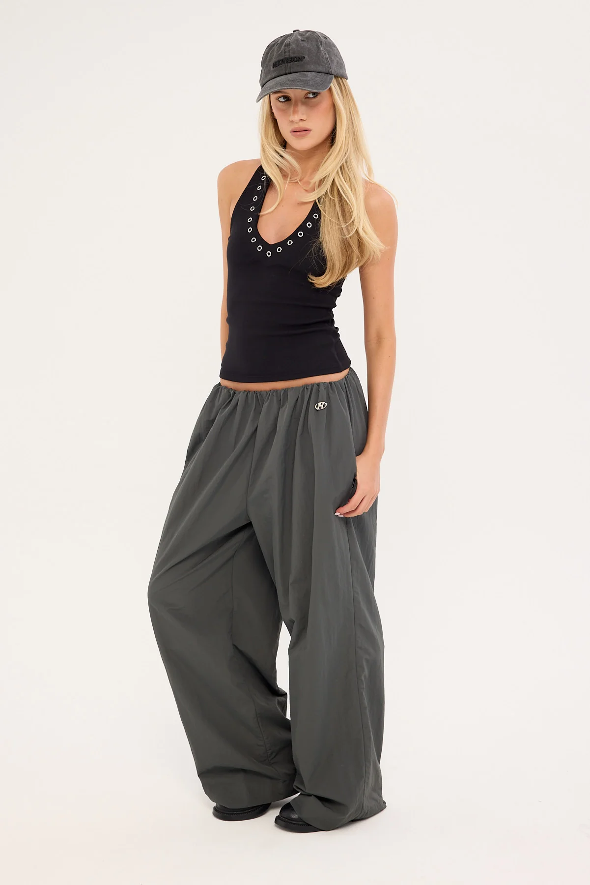 Neovision Gravex Nylon Wide Leg Pant Khaki Green - Image 4