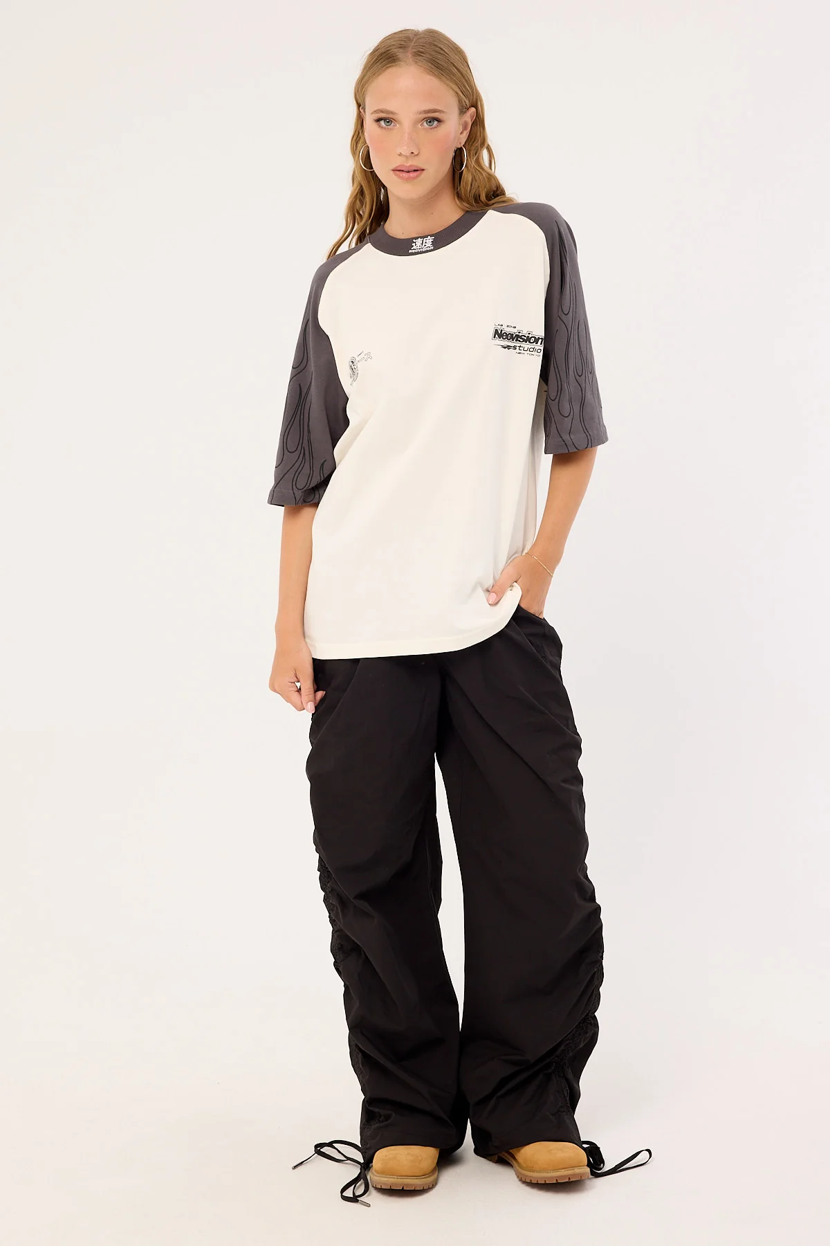 Neovision Inferno Raglan Street Super Heavy Tee Off White - Image 8