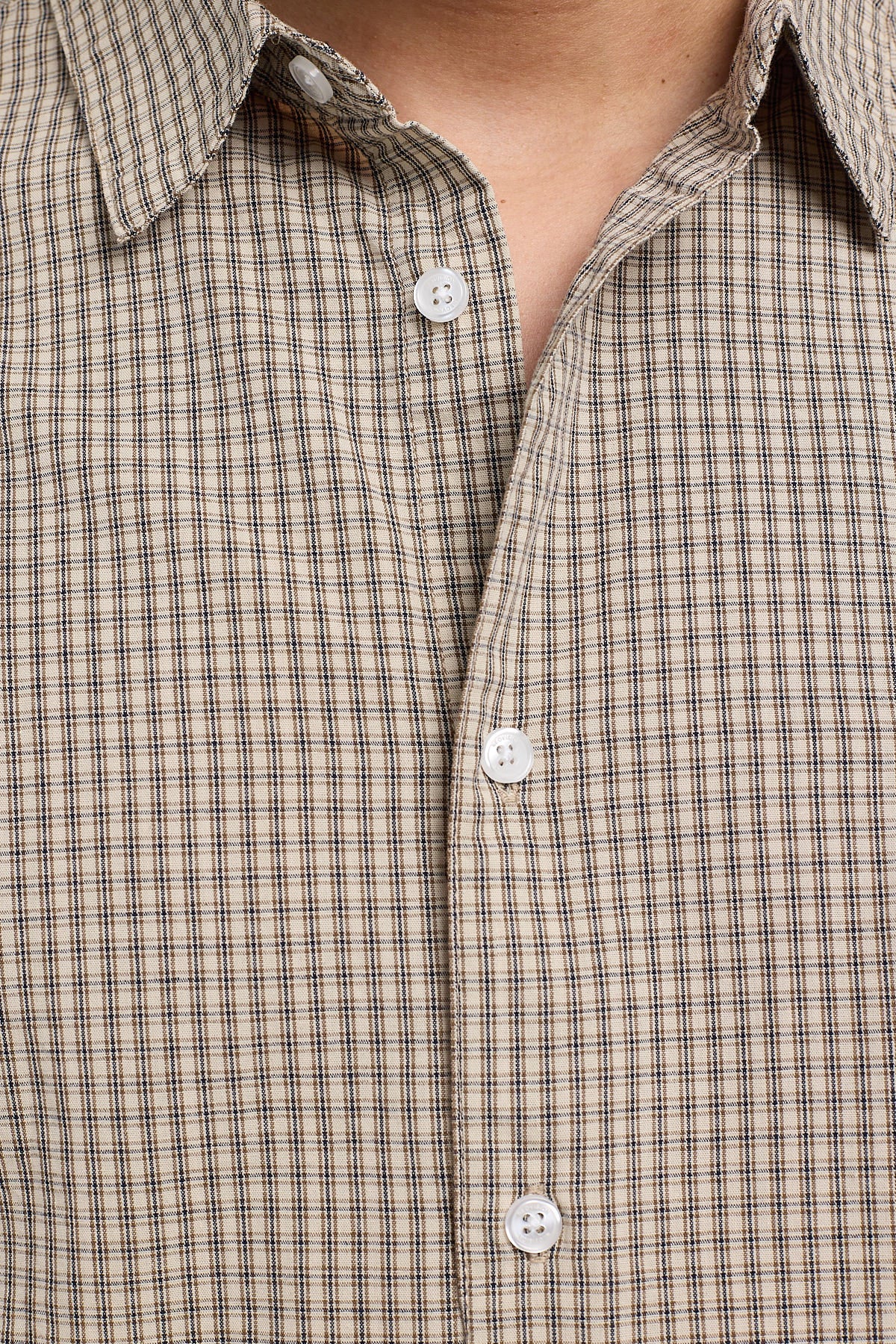 Neovision Interval Oversize Cropped Shirt Cream Check - Image 5
