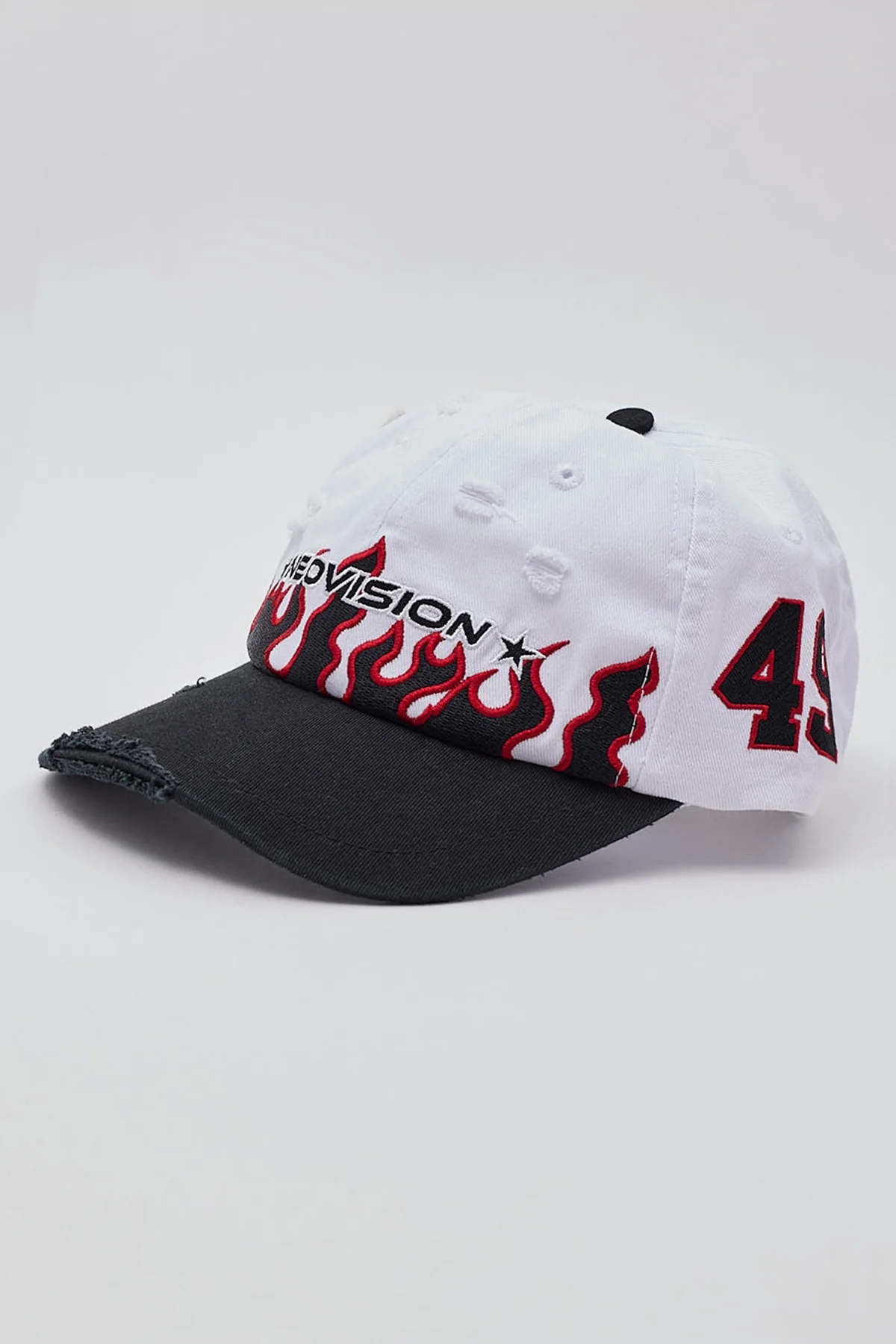 Neovision Kick It Two Tone Distressed Dad Cap Off White/Washed Black - Image 2