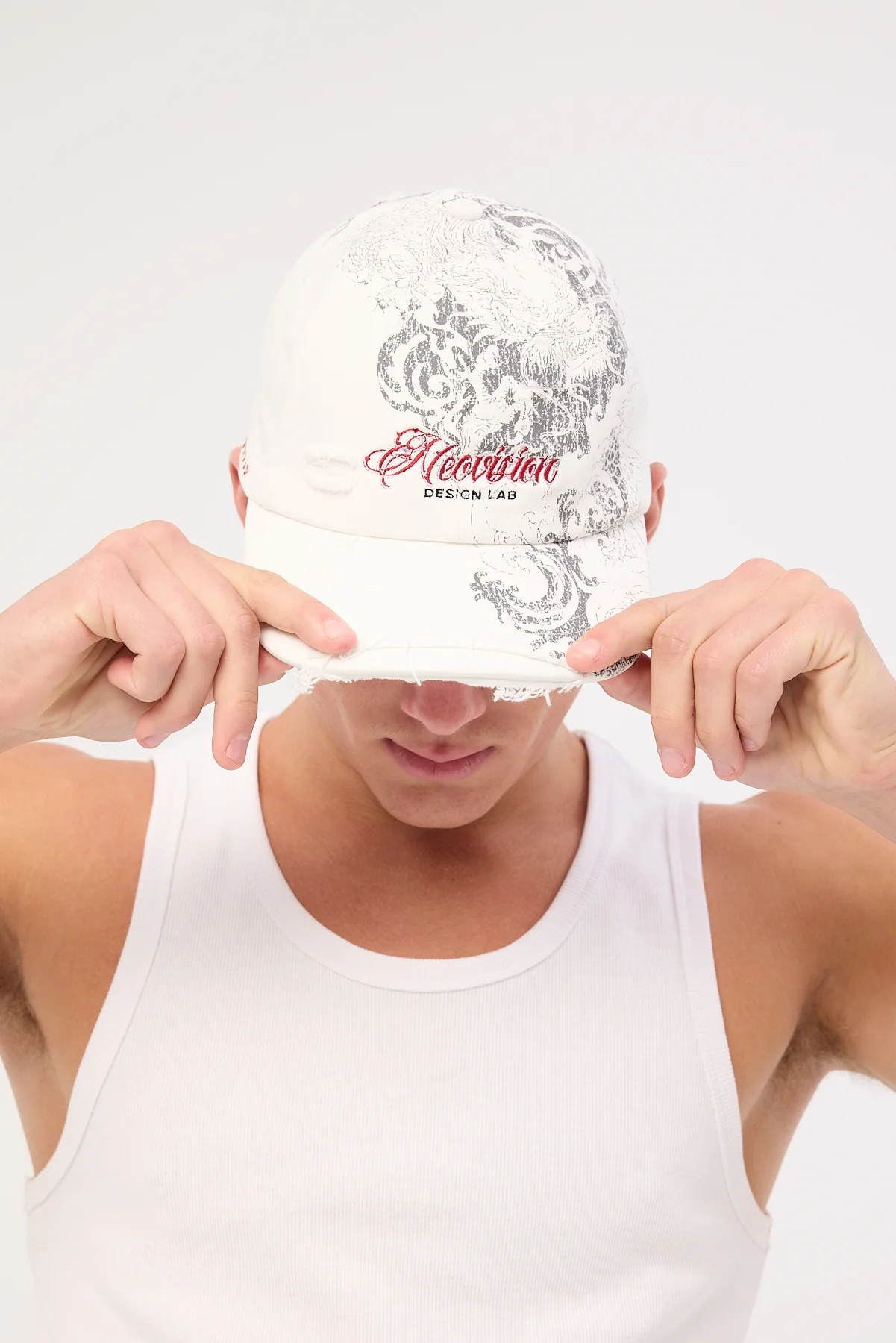 Neovision Nami Distressed Dad Cap White - Image 2