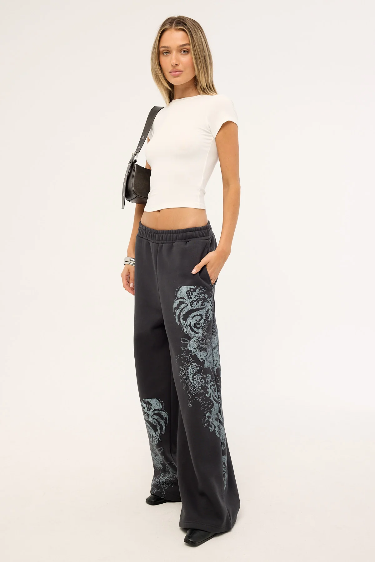 Neovision Nami Straight Leg Trackpant Washed Black - Image 4