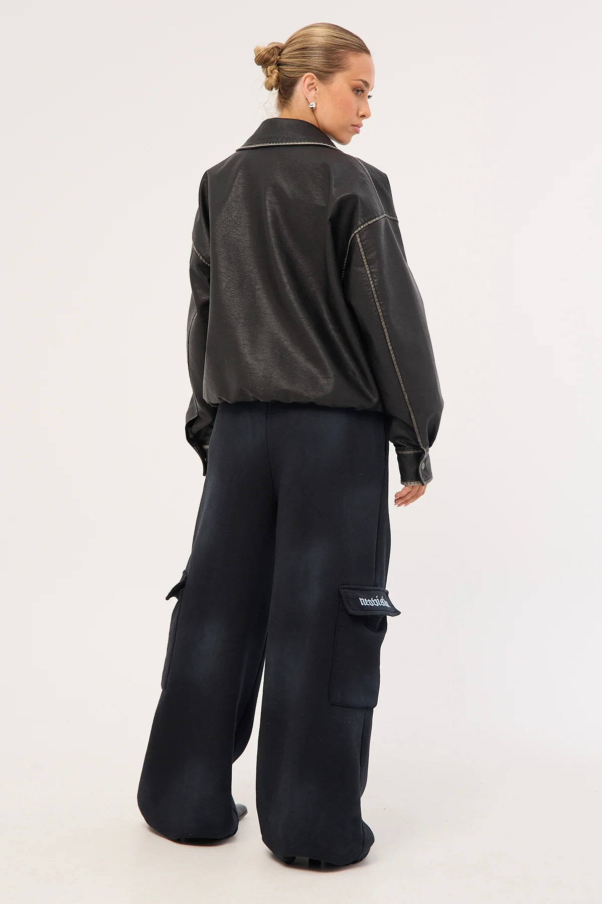 Neovision Nocturne Cargo Trackpant Washed Black - Image 6
