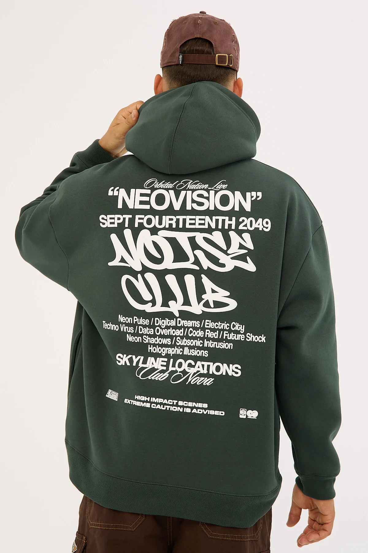 Neovision Noise Club Street Hoodie Dark Green - Image 6