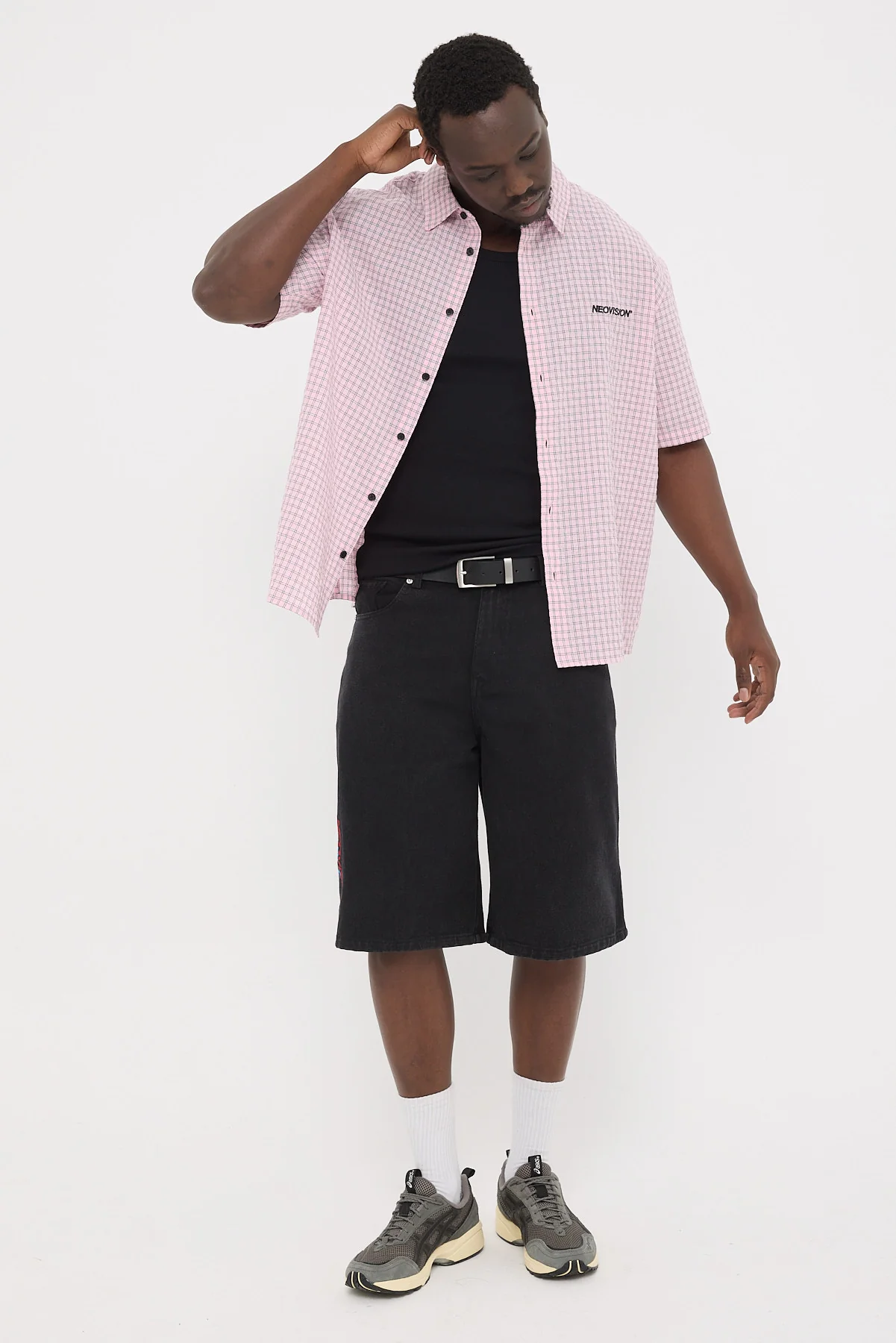 Neovision Nova Oversize Short Sleeve Shirt Pink Check - Image 2
