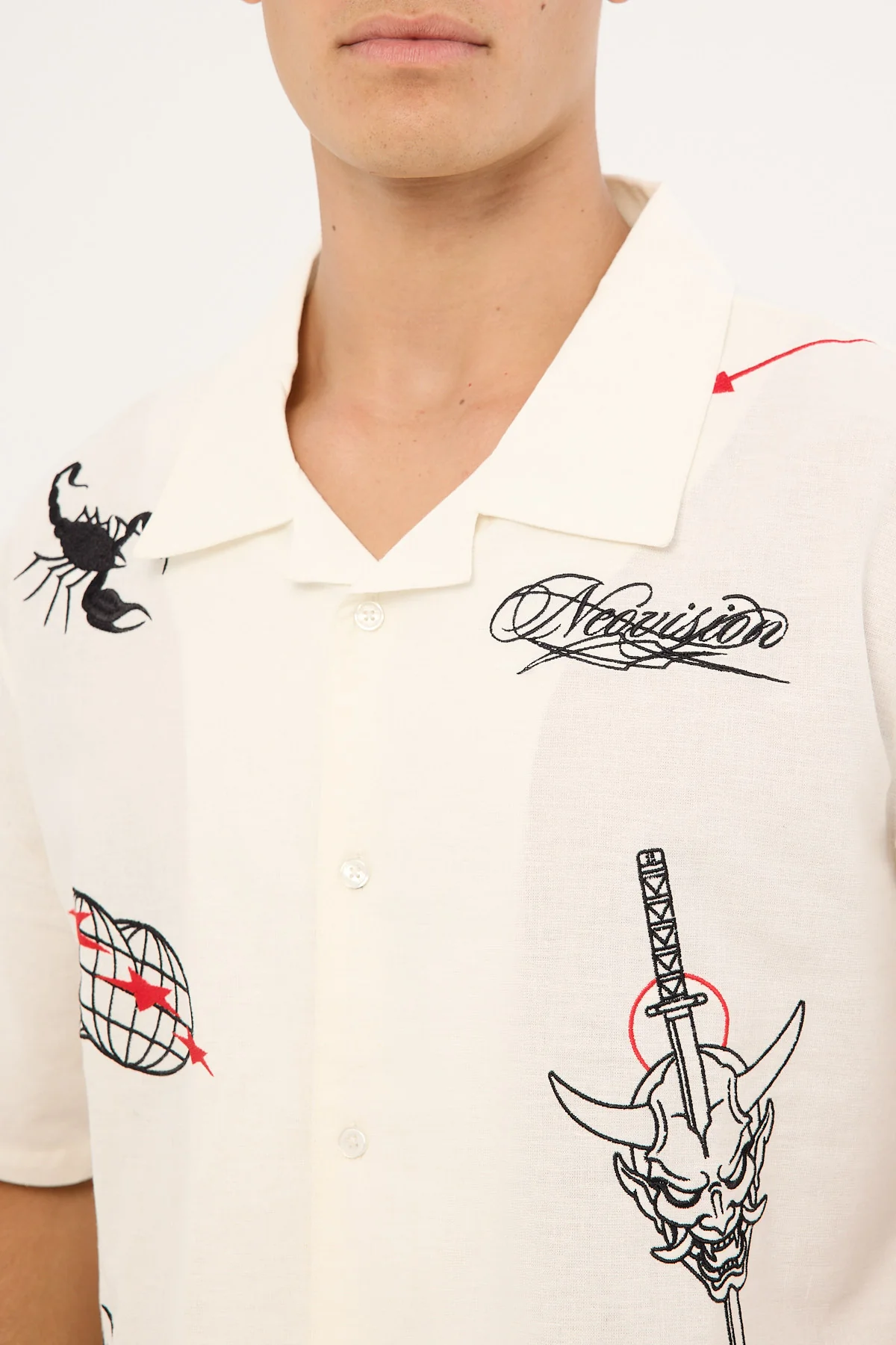 Neovision Oath Boxy Cropped Resort Shirt White - Image 3