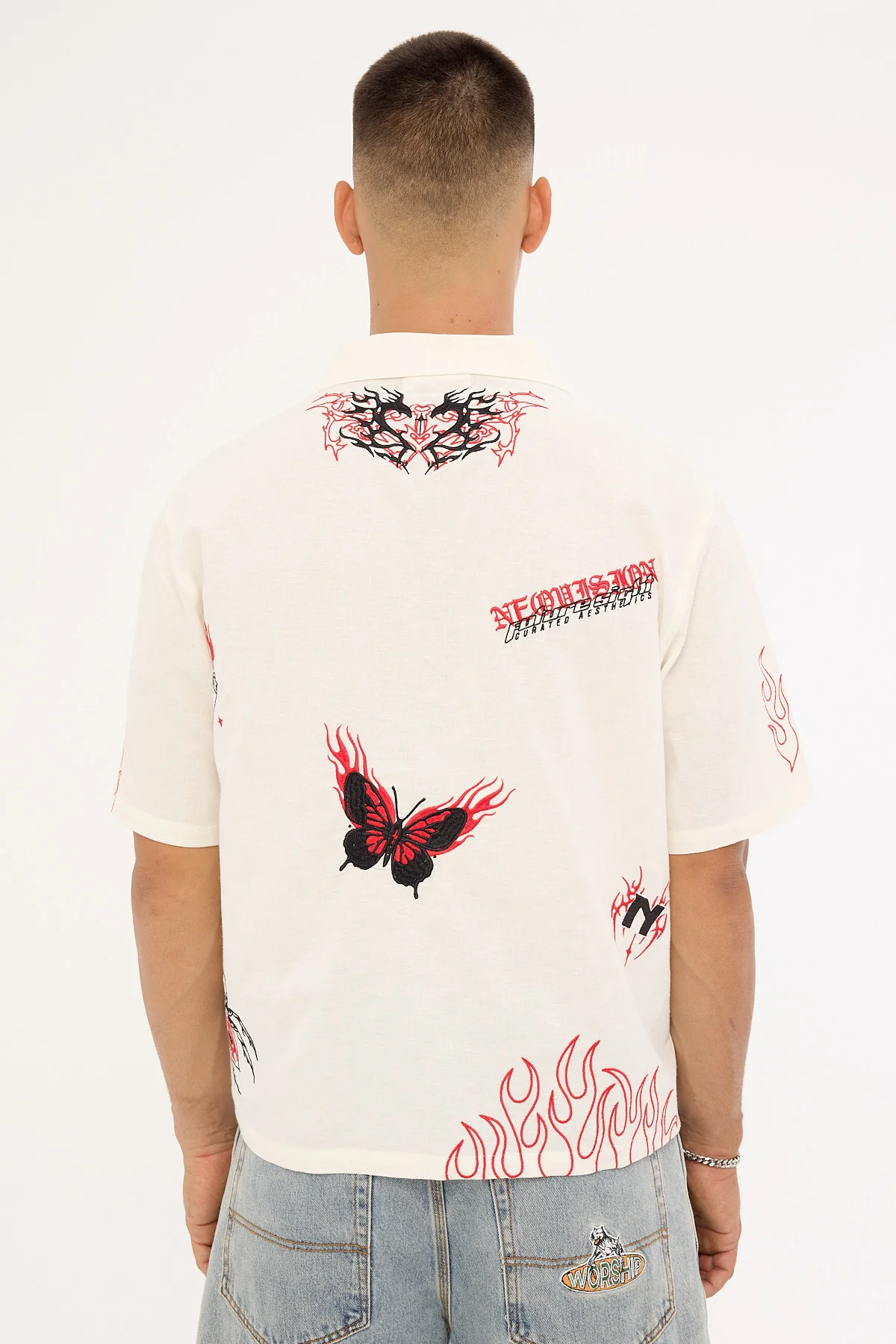 Neovision Oath Boxy Cropped Resort Shirt White - Image 6