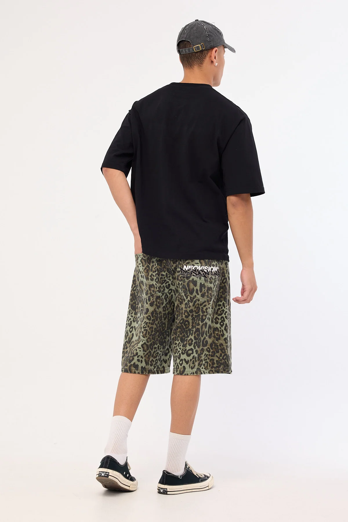Neovision Offset Nexa Baggy Jort Green Leopard - Image 5