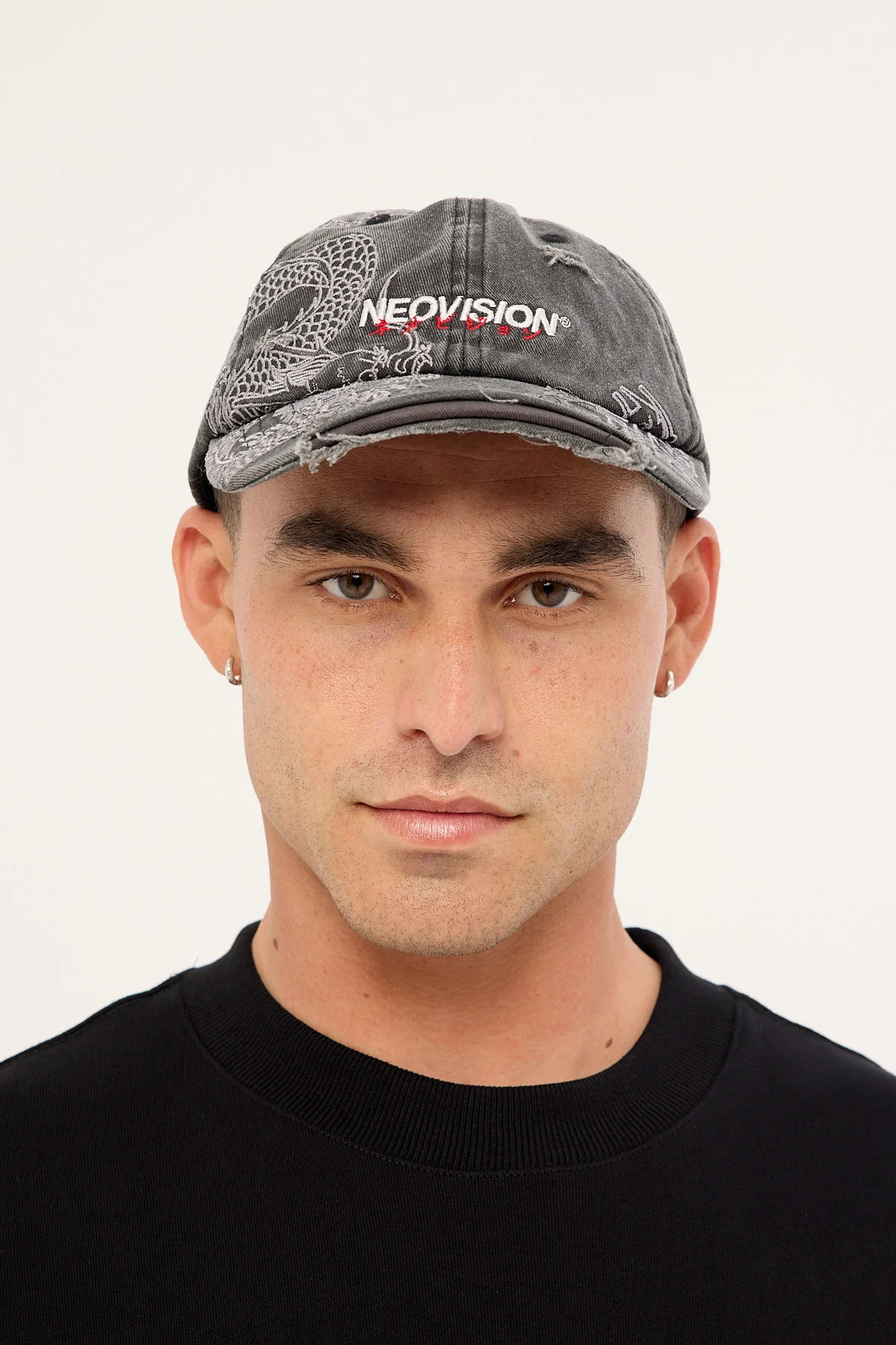 Neovision Onryu Distressed 5 Panel Cap Washed Black - Image 4