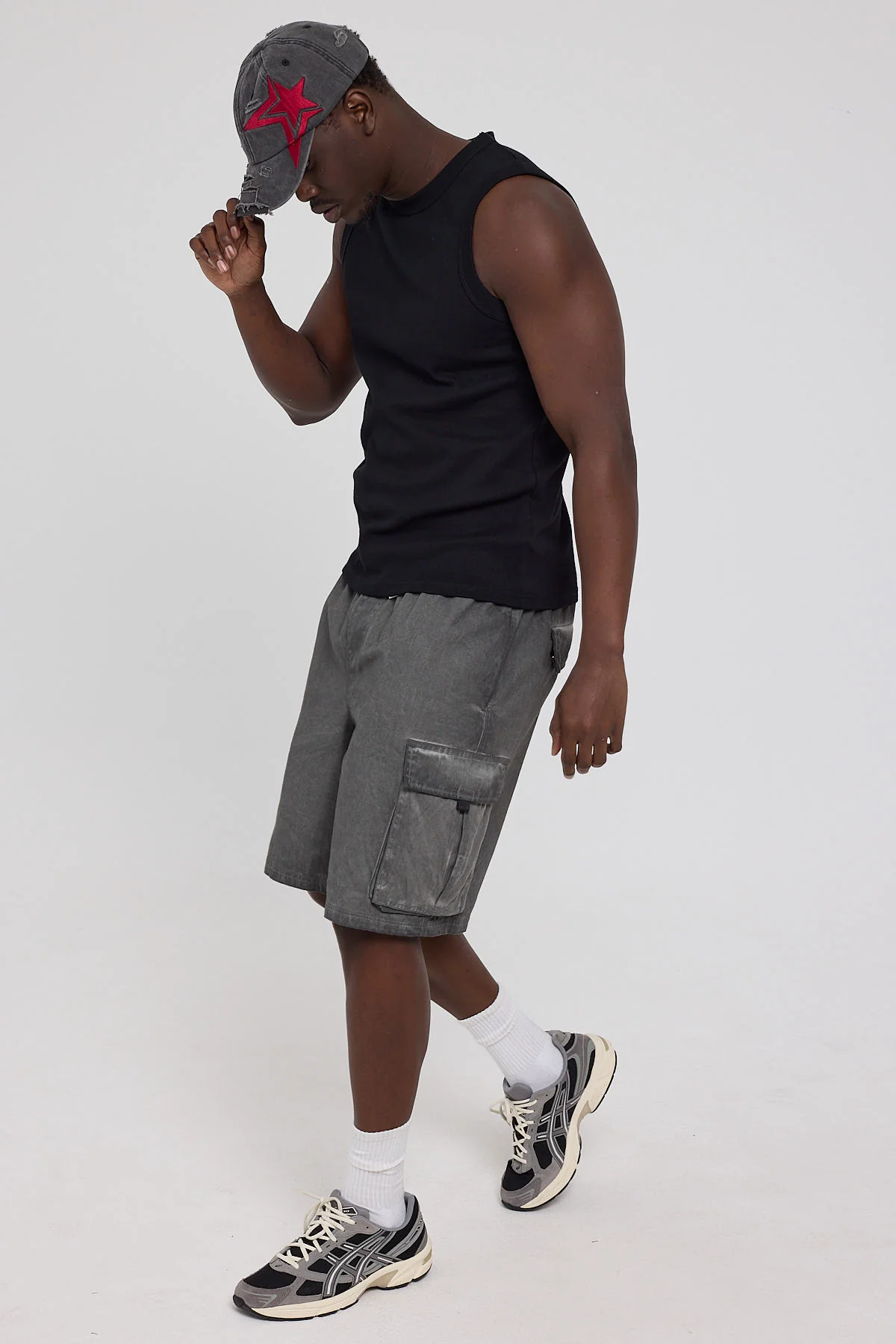 Neovision Phantom Elastic Waist Cargo Short Washed Black - Image 2