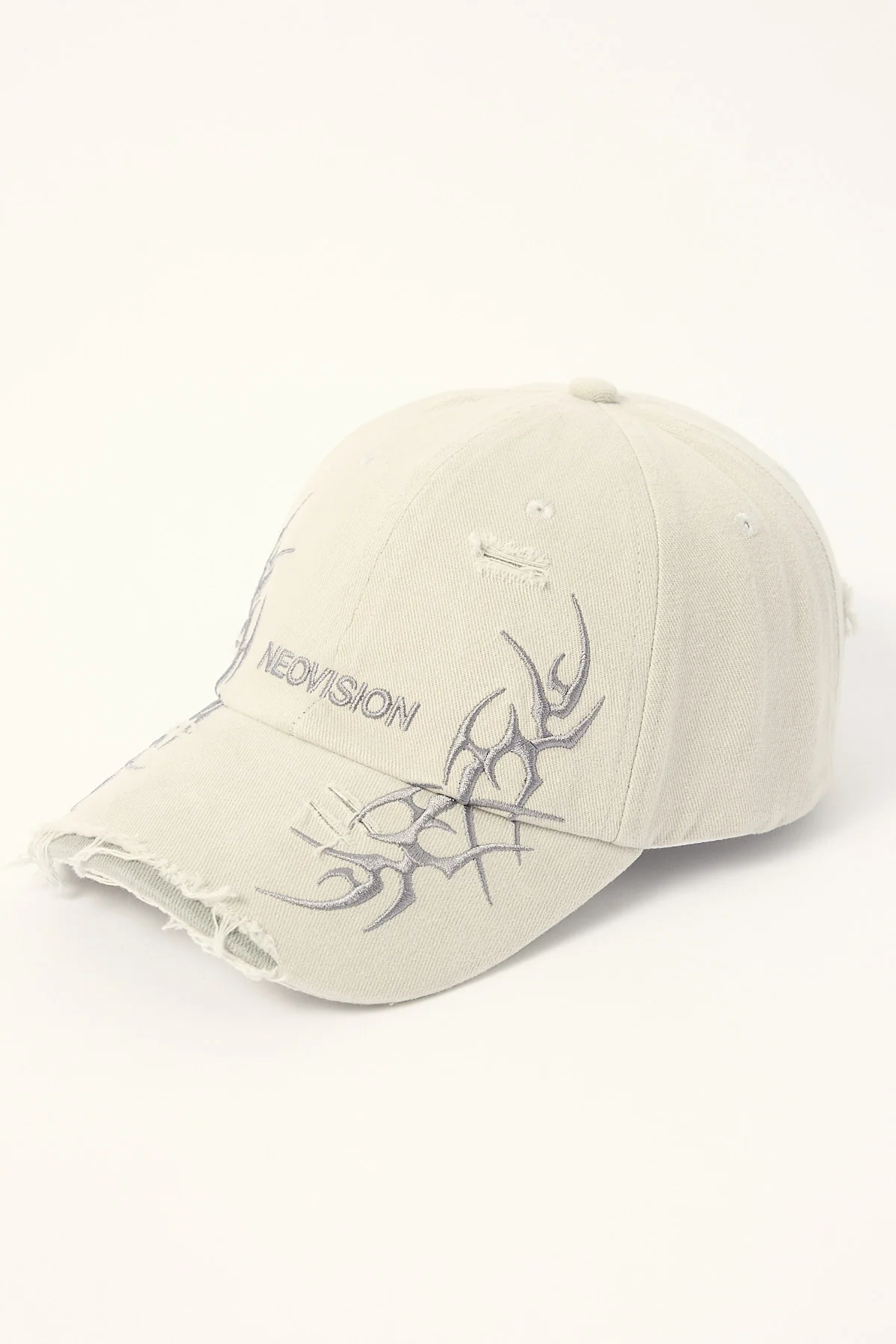 Neovision Ragged Distressed Dad Cap Light Grey - Image 3