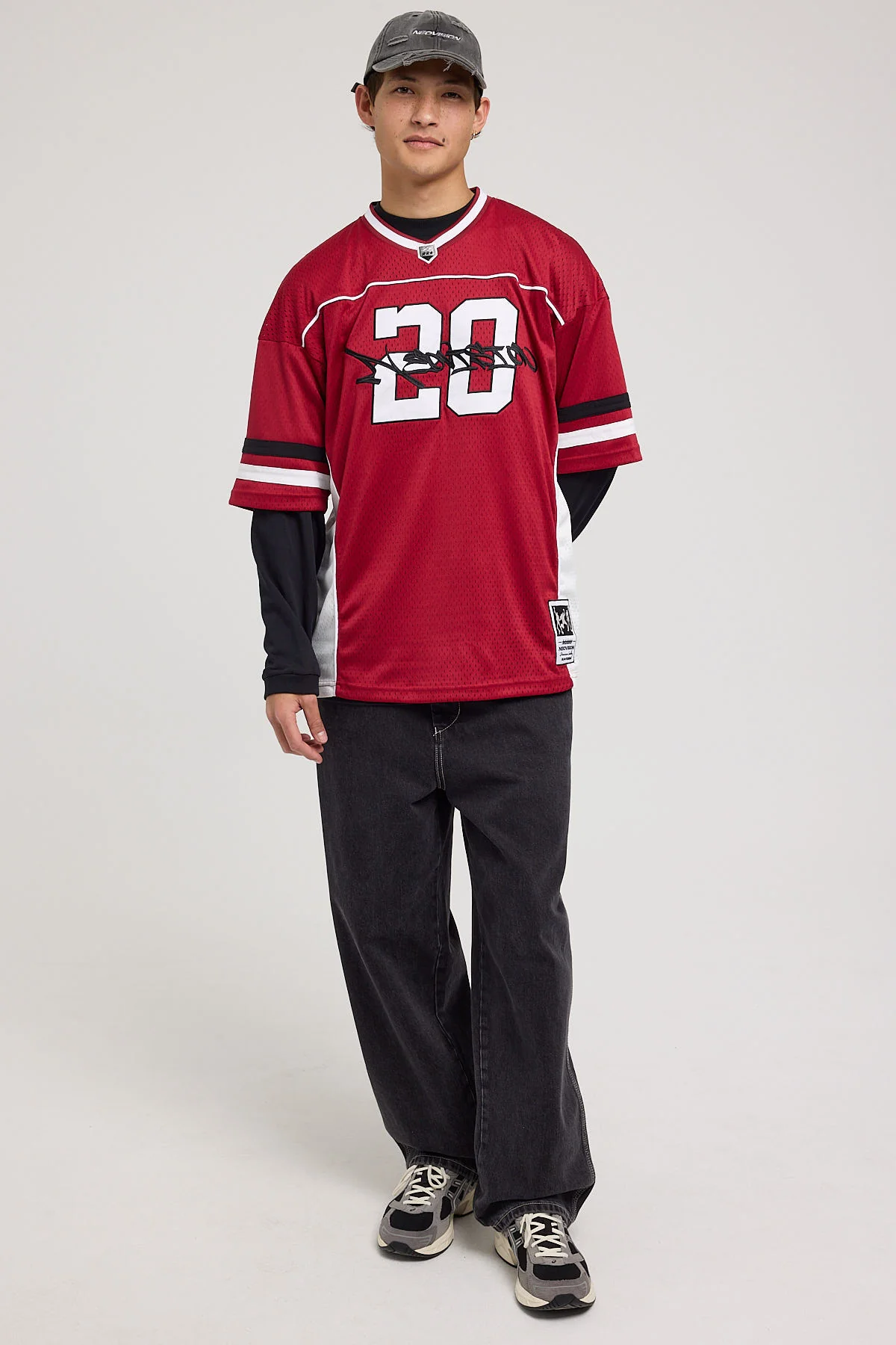 Neovision Redemption V Neck Jersey Red/White - Image 5