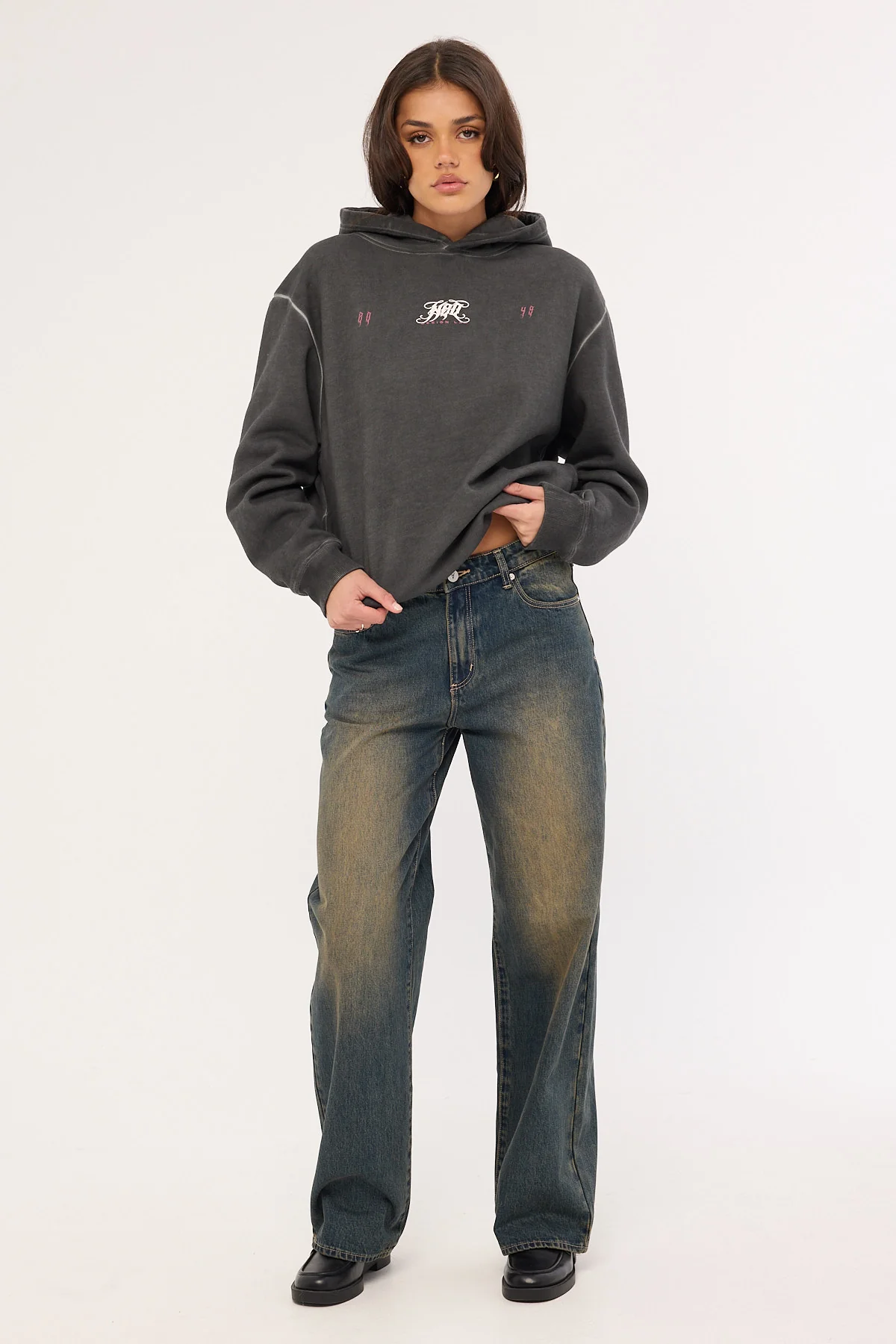 Neovision Requiem Street Relaxed Hoodie Pigment Washed Black - Image 4