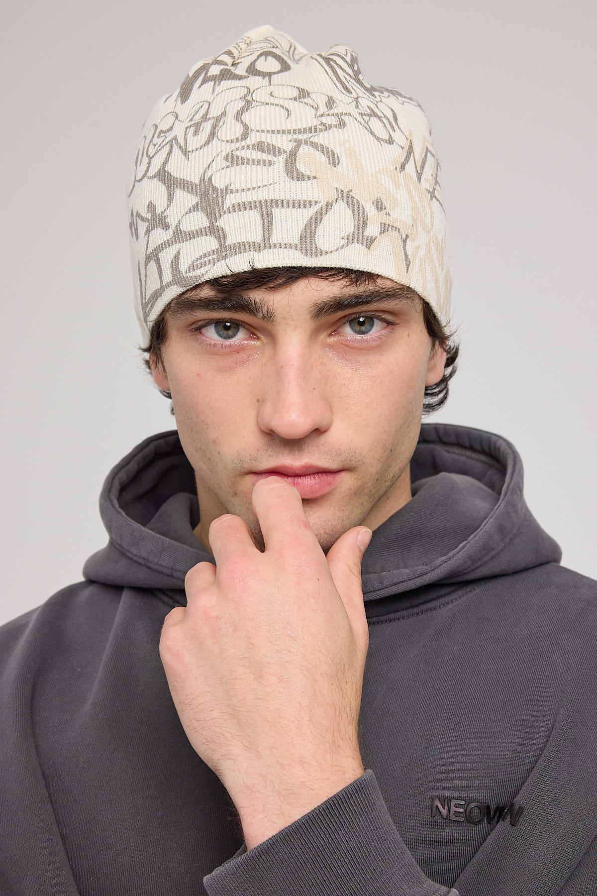 Neovision Reverse Skull Cap Beanie Off White - Image 4