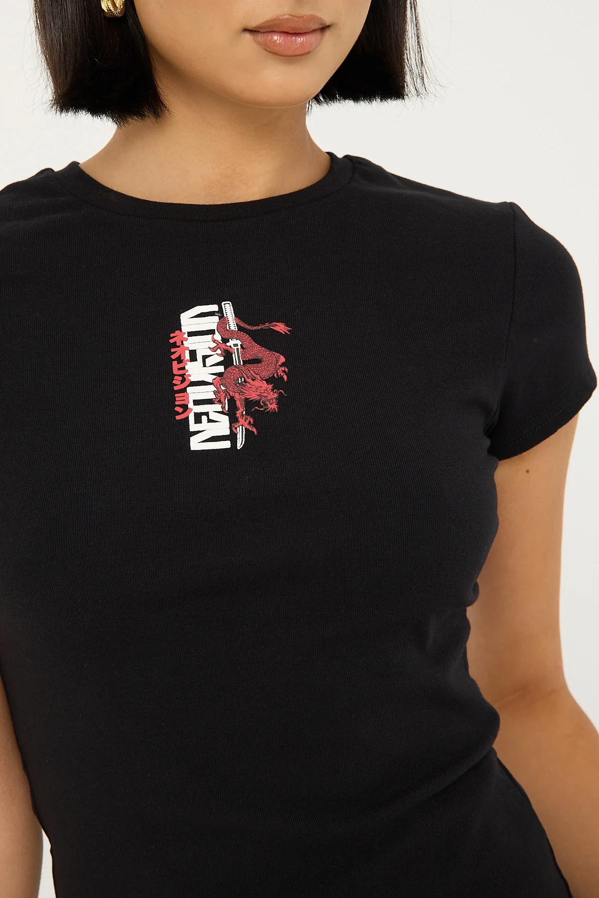 Neovision Riyu Baby Tee Black/Red - Image 5