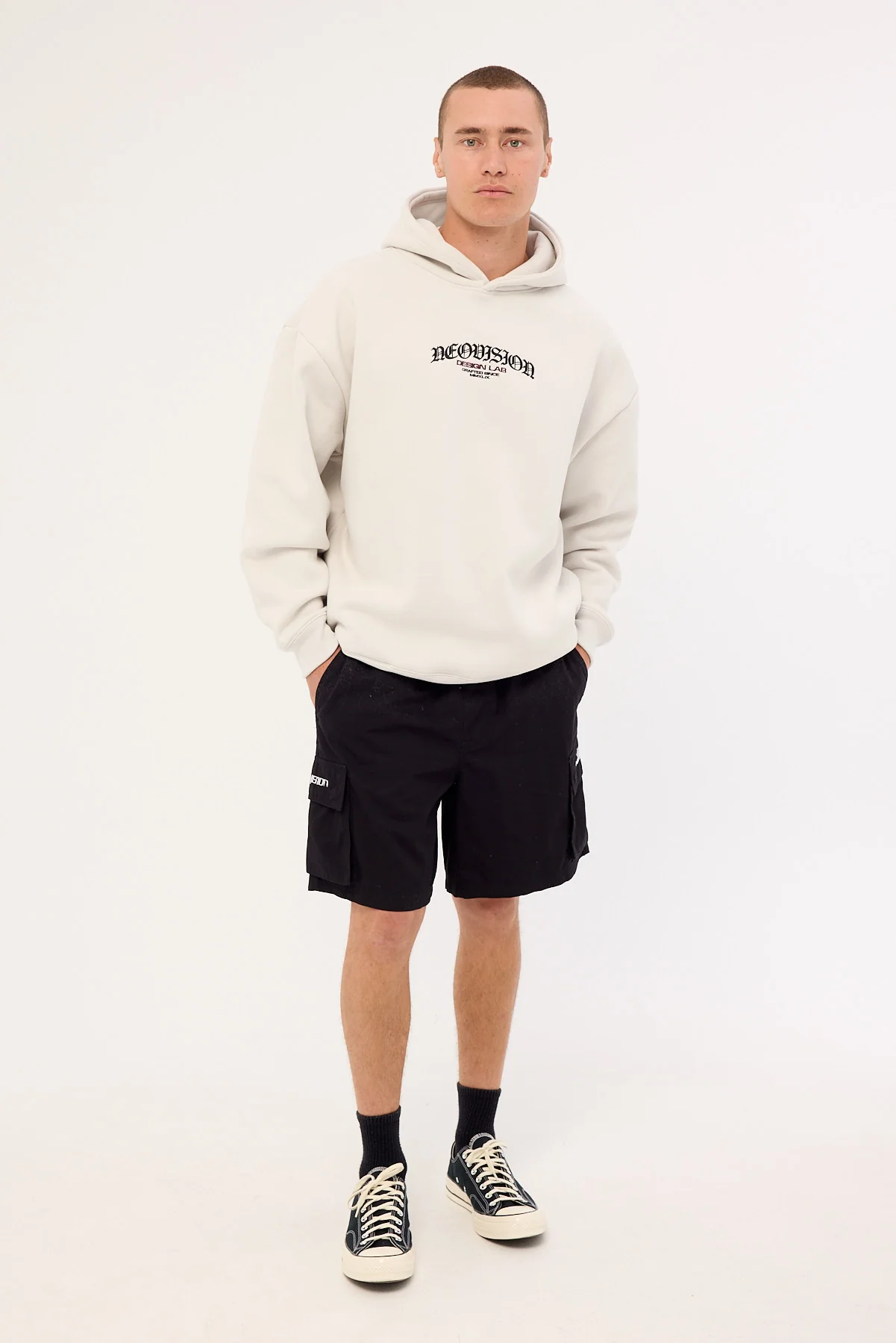 Neovision Rosebud Street Hoodie Grey Fog - Image 4