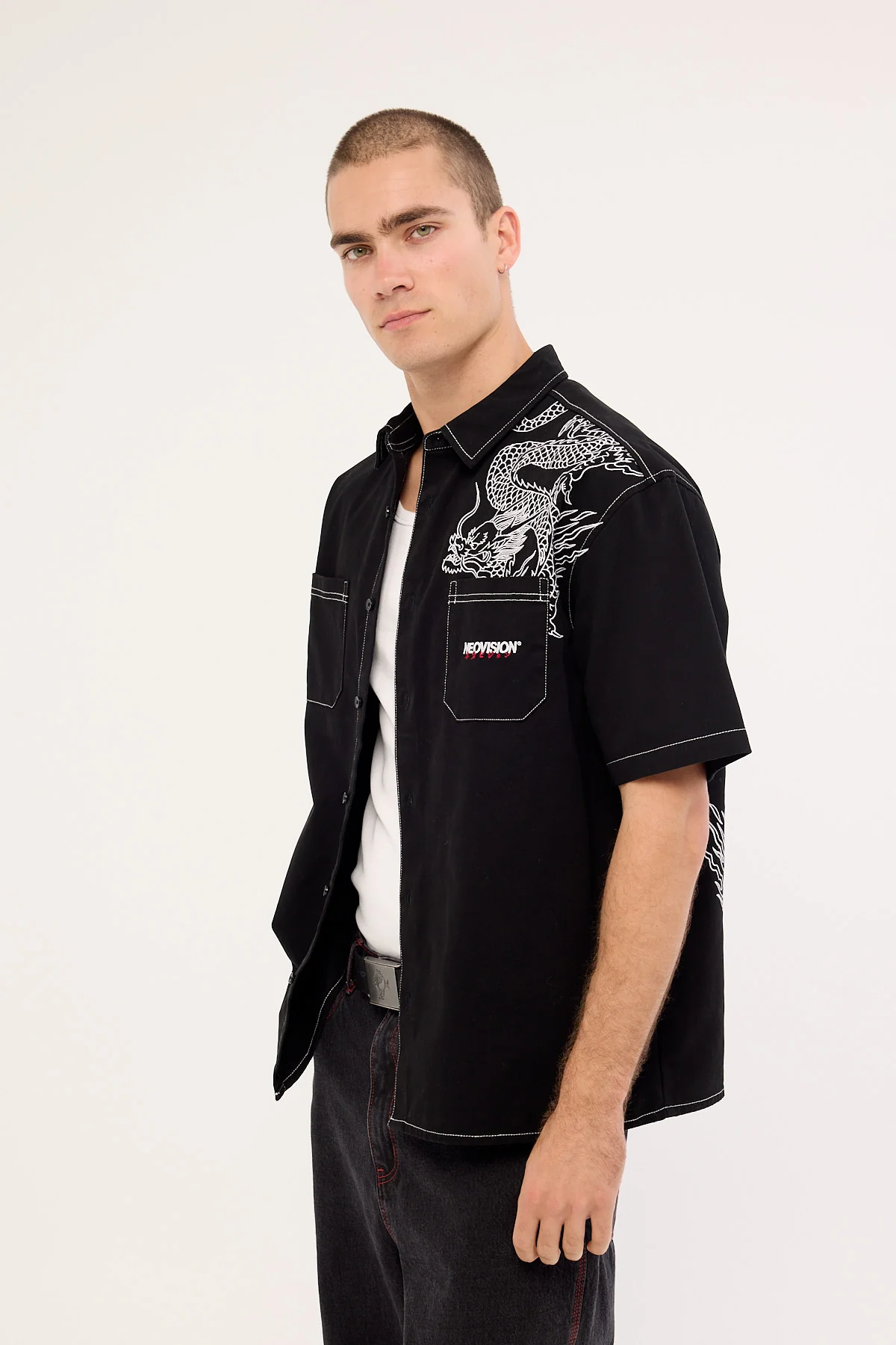 Neovision Ryuko Oversize Shirt Washed Black - Image 5