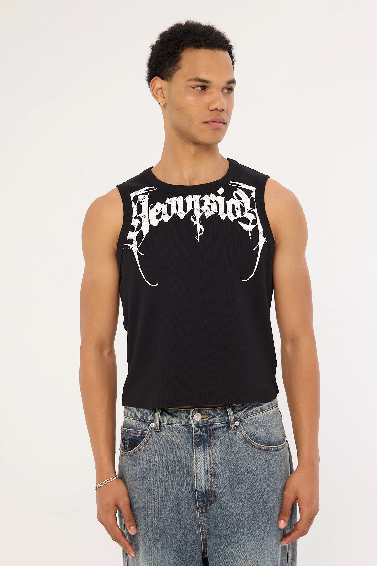 Neovision Sanctum Cropped Bound Singlet Tank Black - Image 6