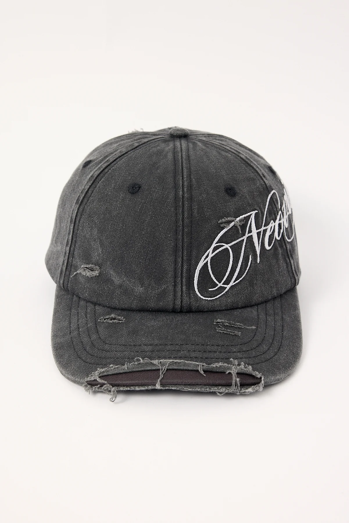 Neovision Scripture Distressed Dad Cap Washed Black