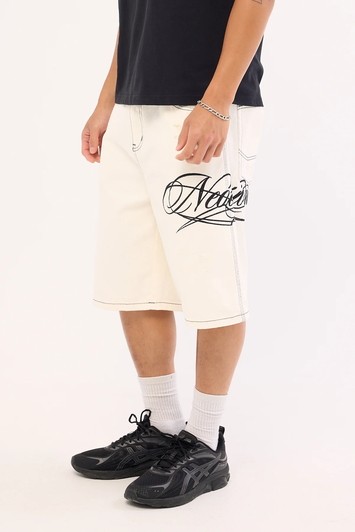 Neovision Scripture Nexa Baggy Jort Stone White - Image 2