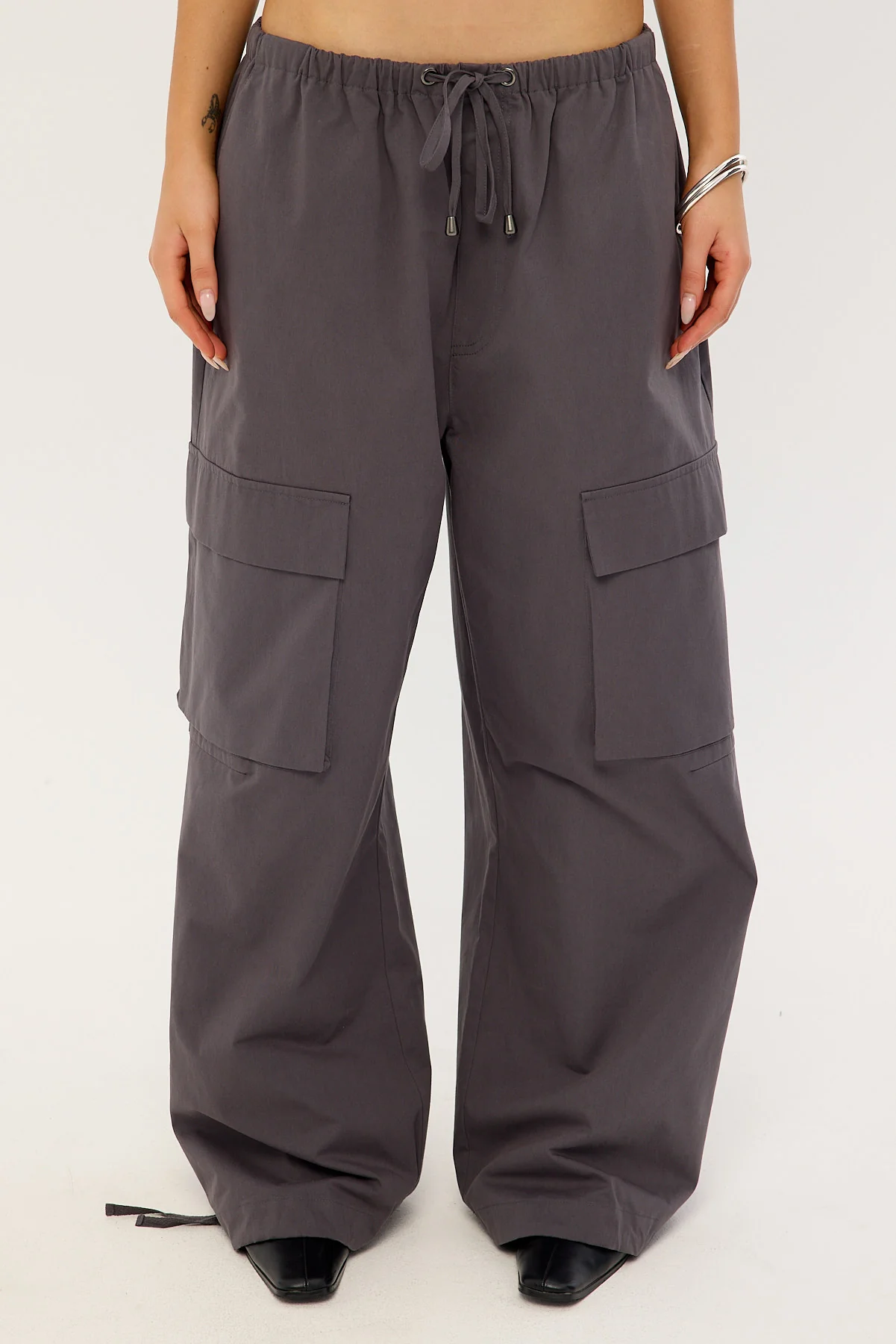 Neovision Sector Wide Leg Cargo Pant Charcoal - Image 6