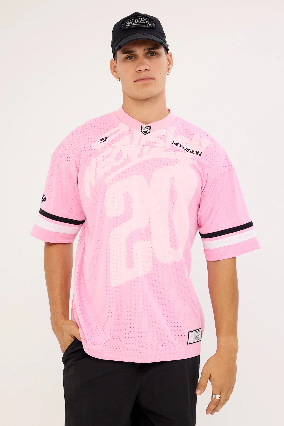 Neovision Sketched V Neck Jersey Pink - Image 3