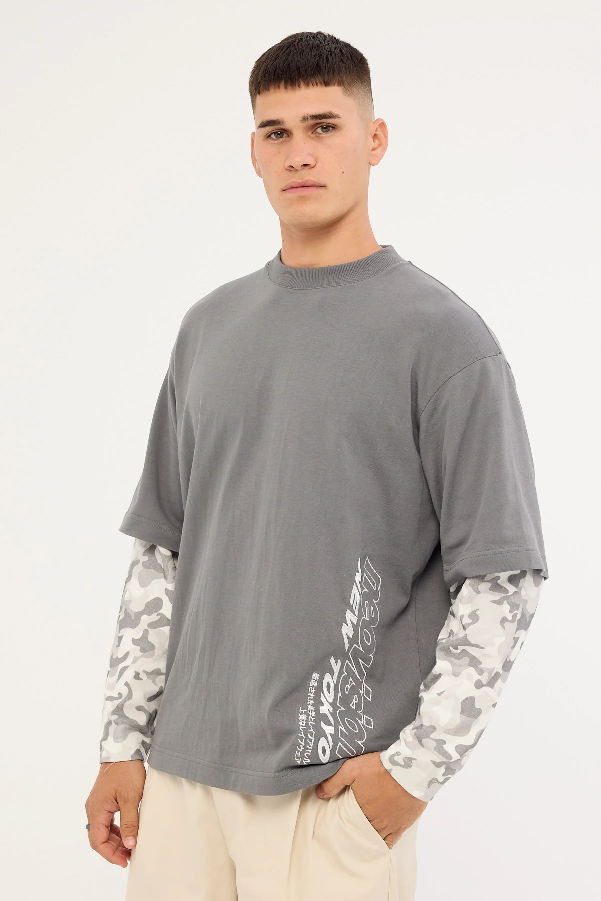 Neovision Stratus Layered Long Sleeve Tee Dark Grey - Image 4