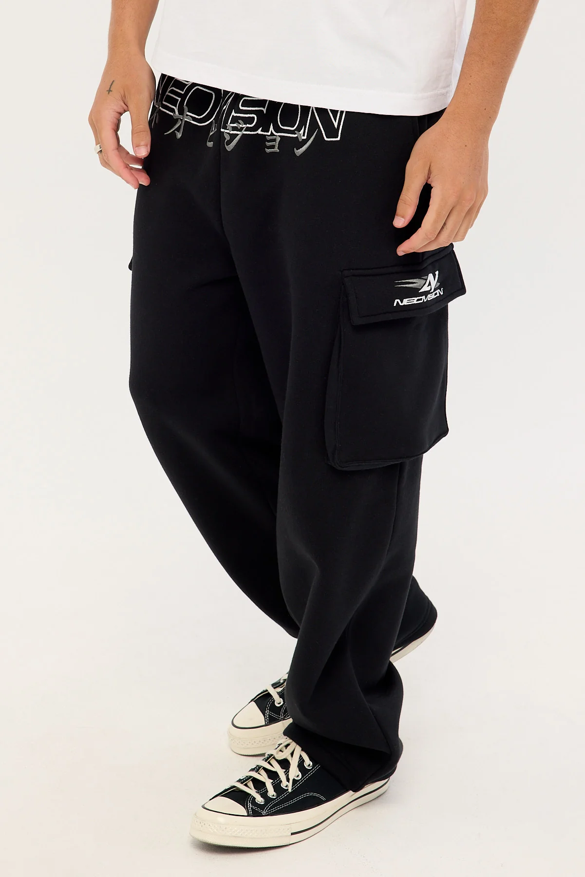 Neovision Thrash Baggy Elastic Cuff Sweat Pant Black - Image 3