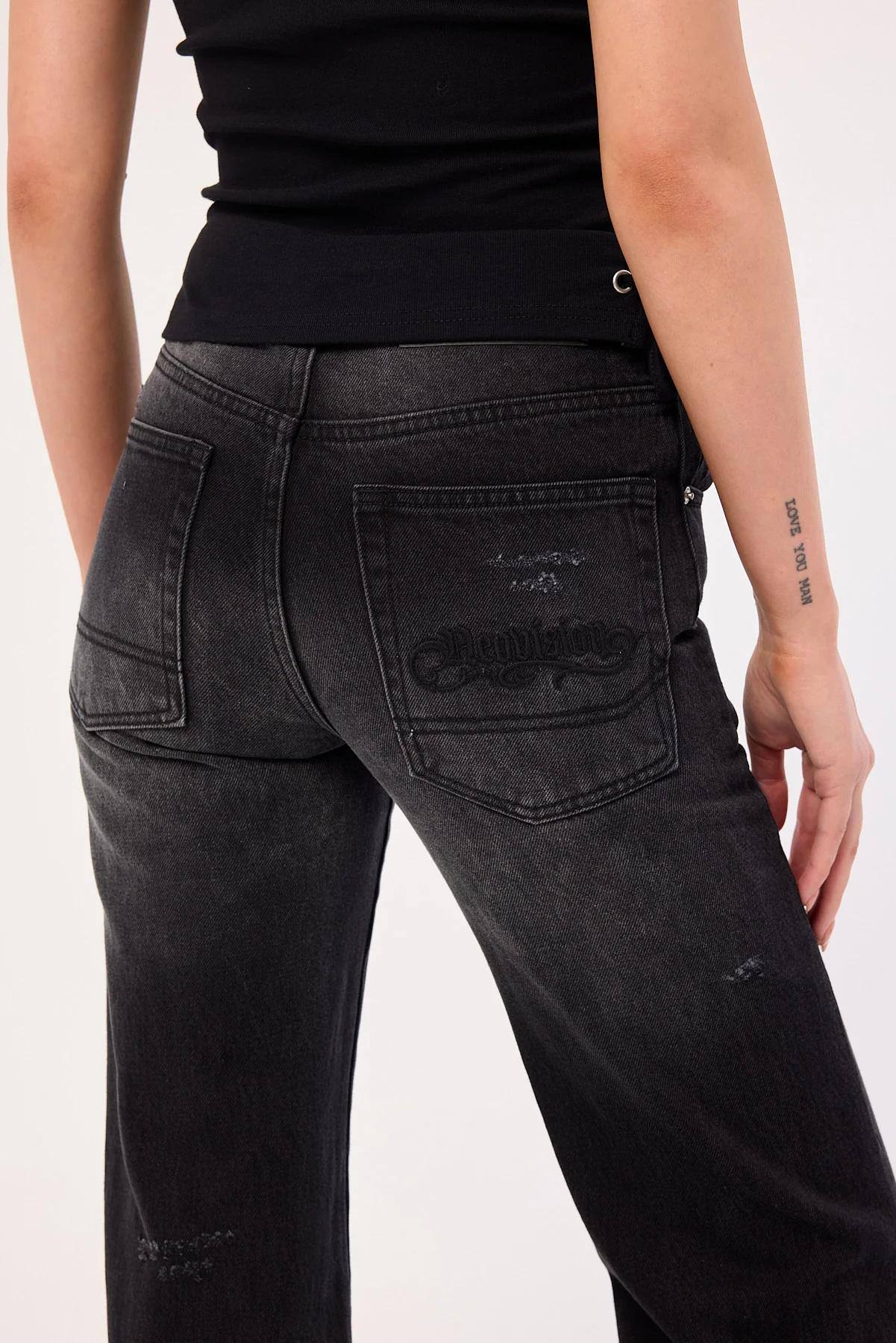 Neovision Tusk Harley Flared Jean Dirty Washed Black - Image 7