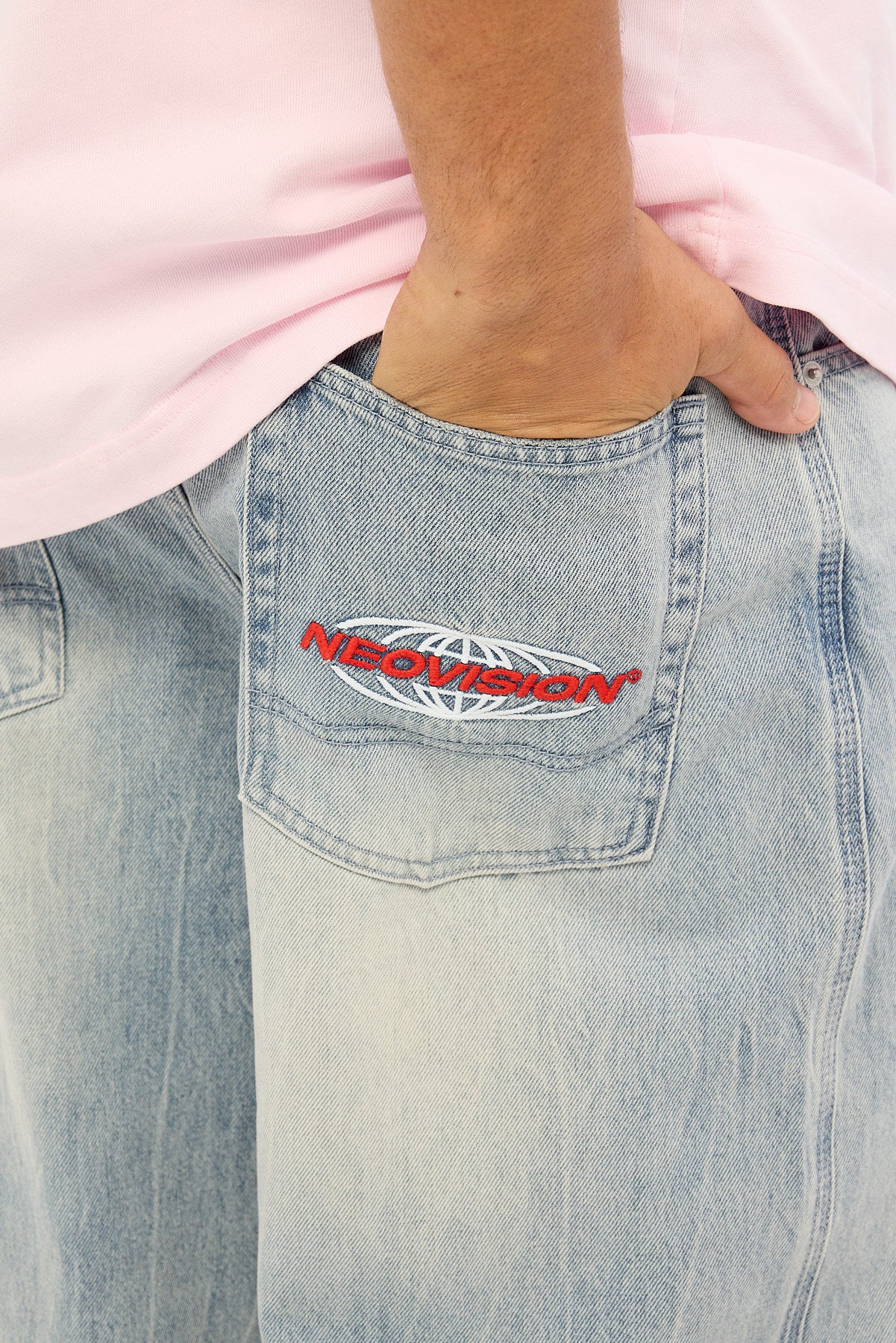 Neovision Vice Titan Baggy Jean Blasted Washed Blue Denim - Image 4