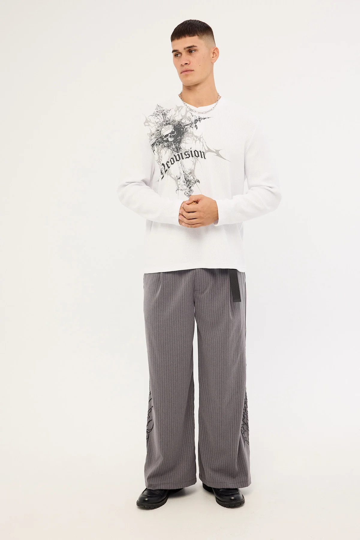 Neovision Voidcore Henley Long Sleeve Tee White - Image 2